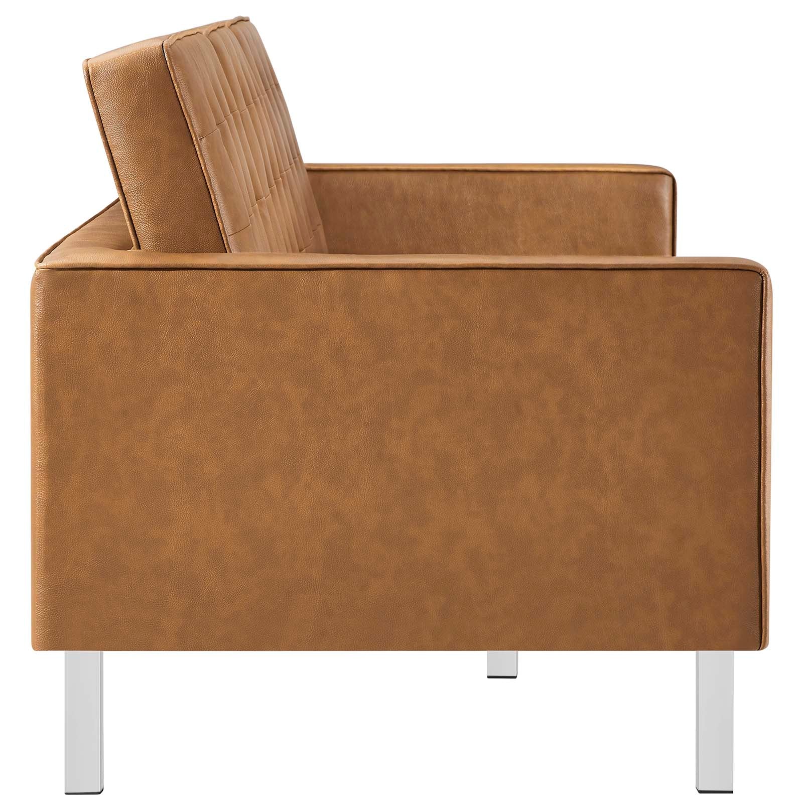 Modway Sofas & Couches - Loft Faux Leather Sofa Tan
