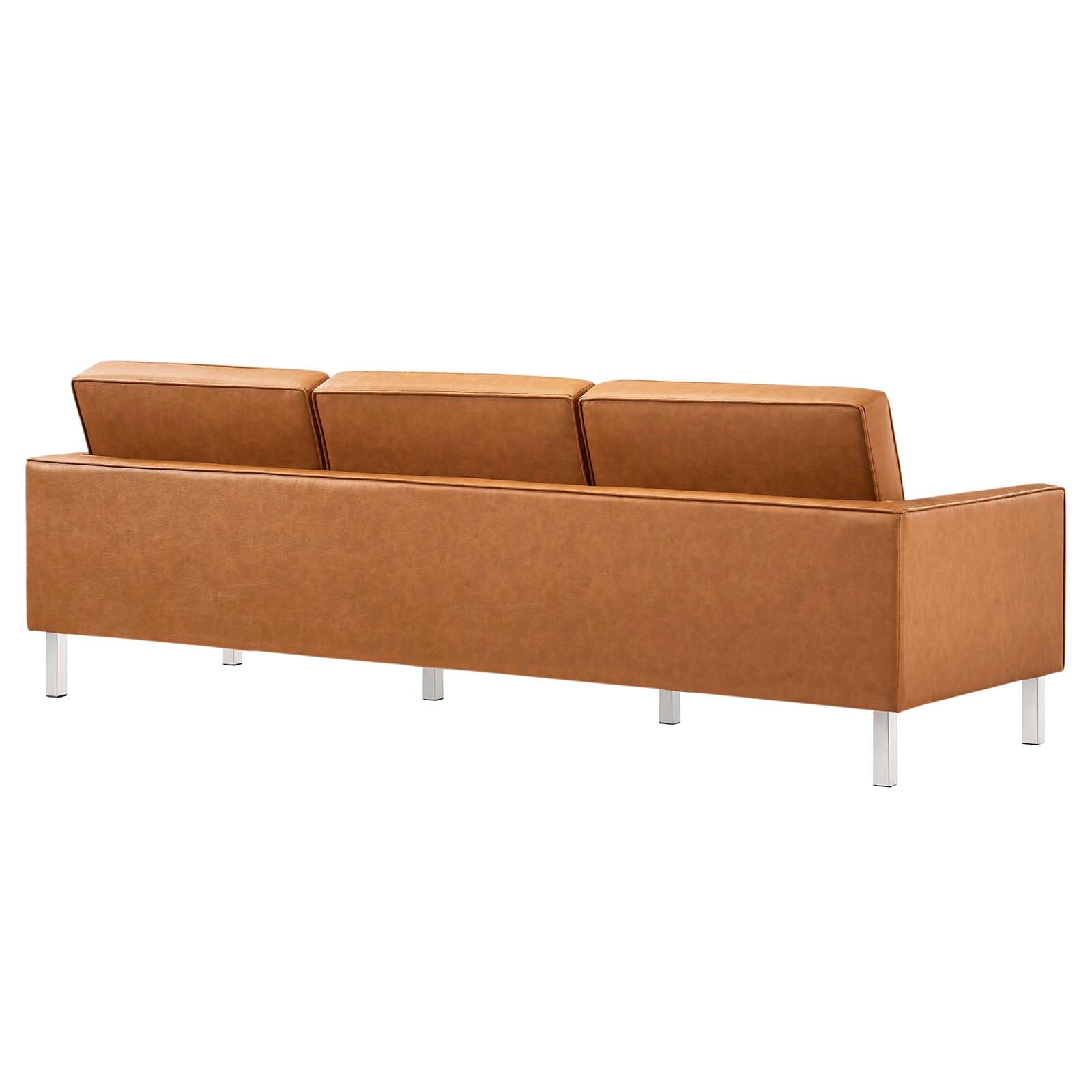Modway Sofas & Couches - Loft Faux Leather Sofa Tan
