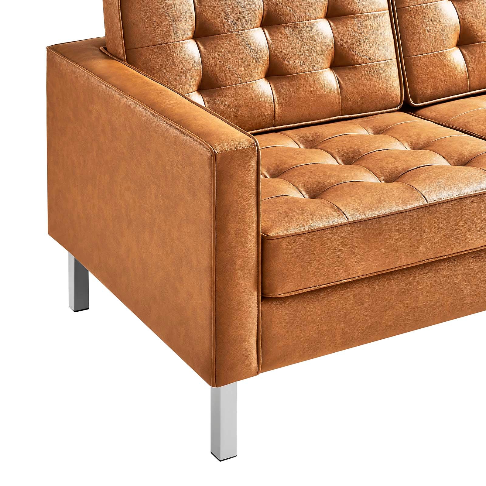 Modway Sofas & Couches - Loft Faux Leather Sofa Tan