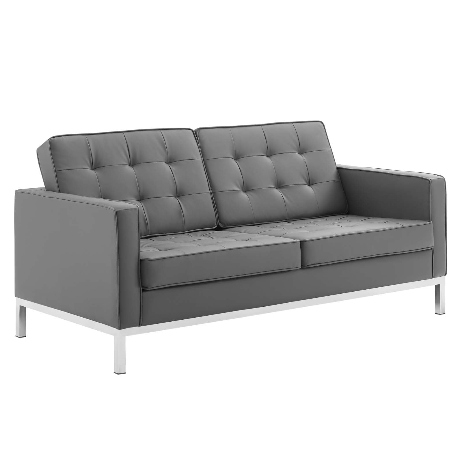 Modway Loveseats - Loft Tufted Loveseat Silver & Gray