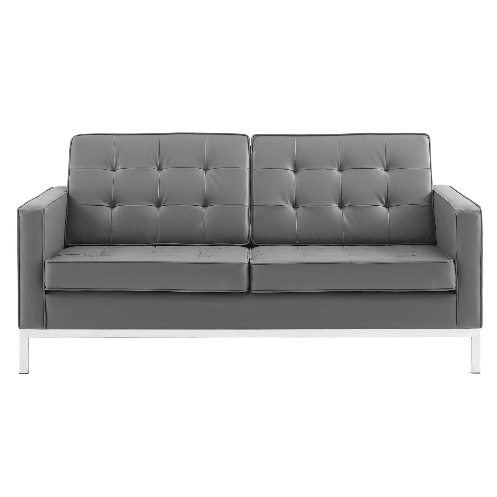 Modway Loveseats - Loft Tufted Loveseat Silver & Gray
