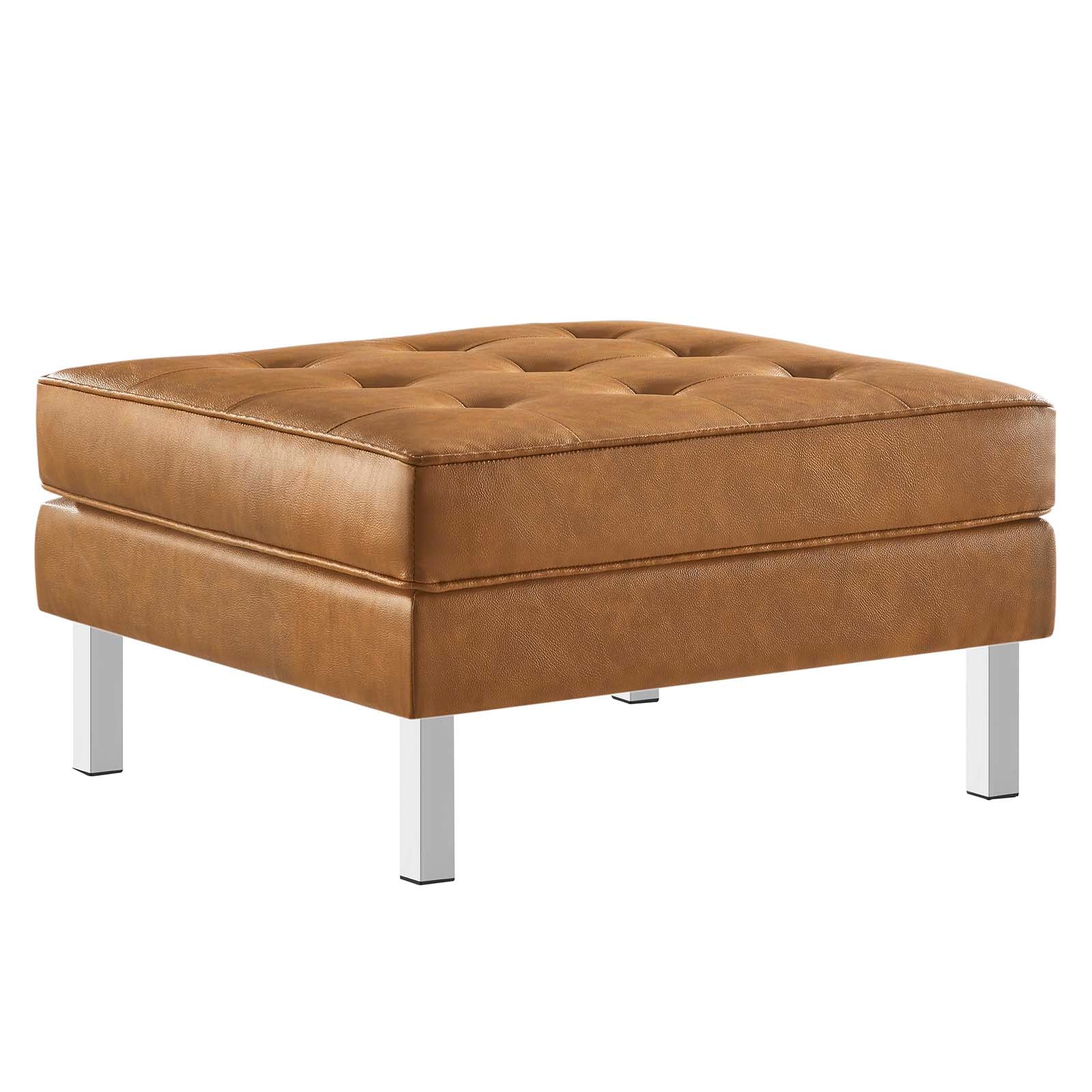 Modway Ottomans & Stools - Loft Ottoman Silver & Tan