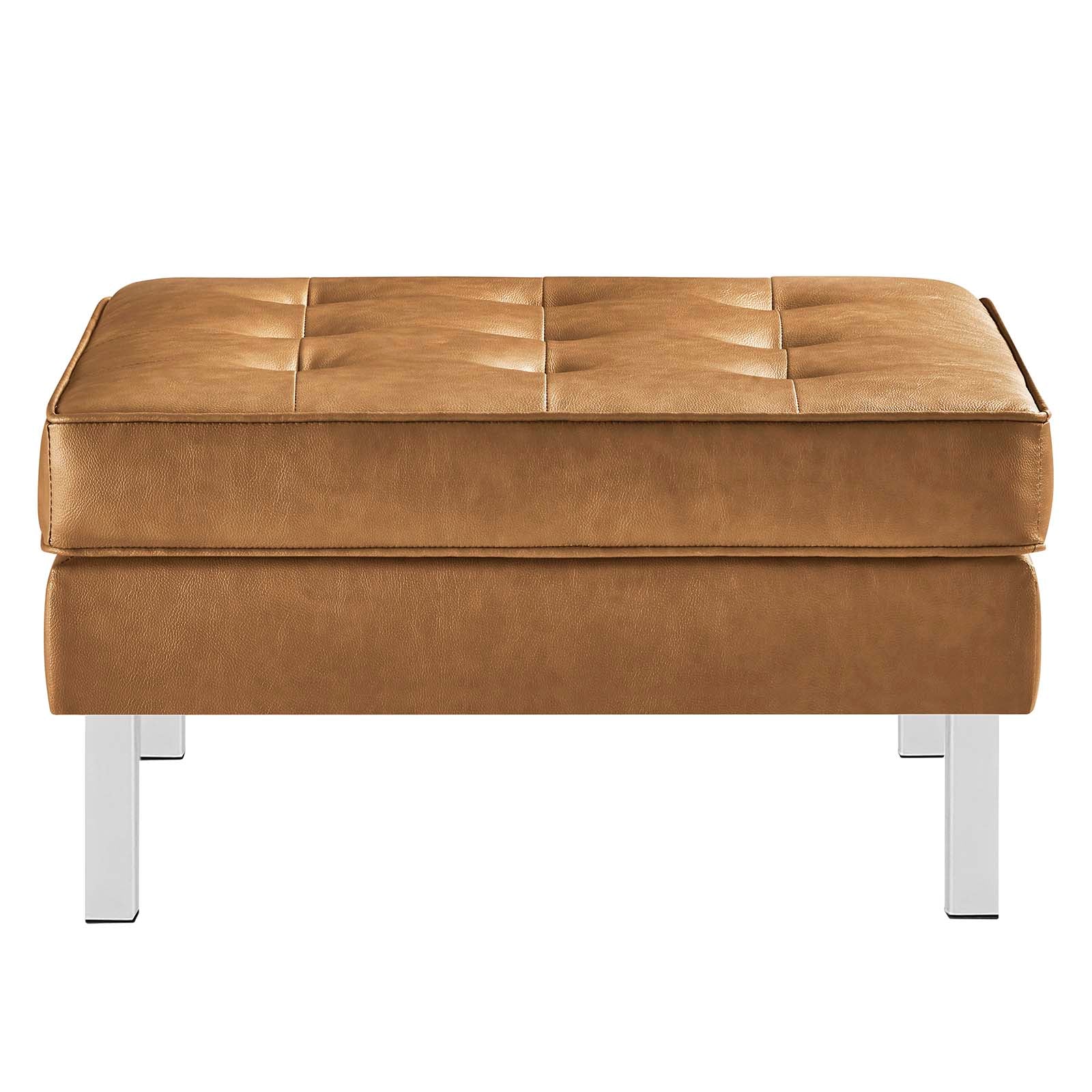 Modway Ottomans & Stools - Loft Ottoman Silver & Tan