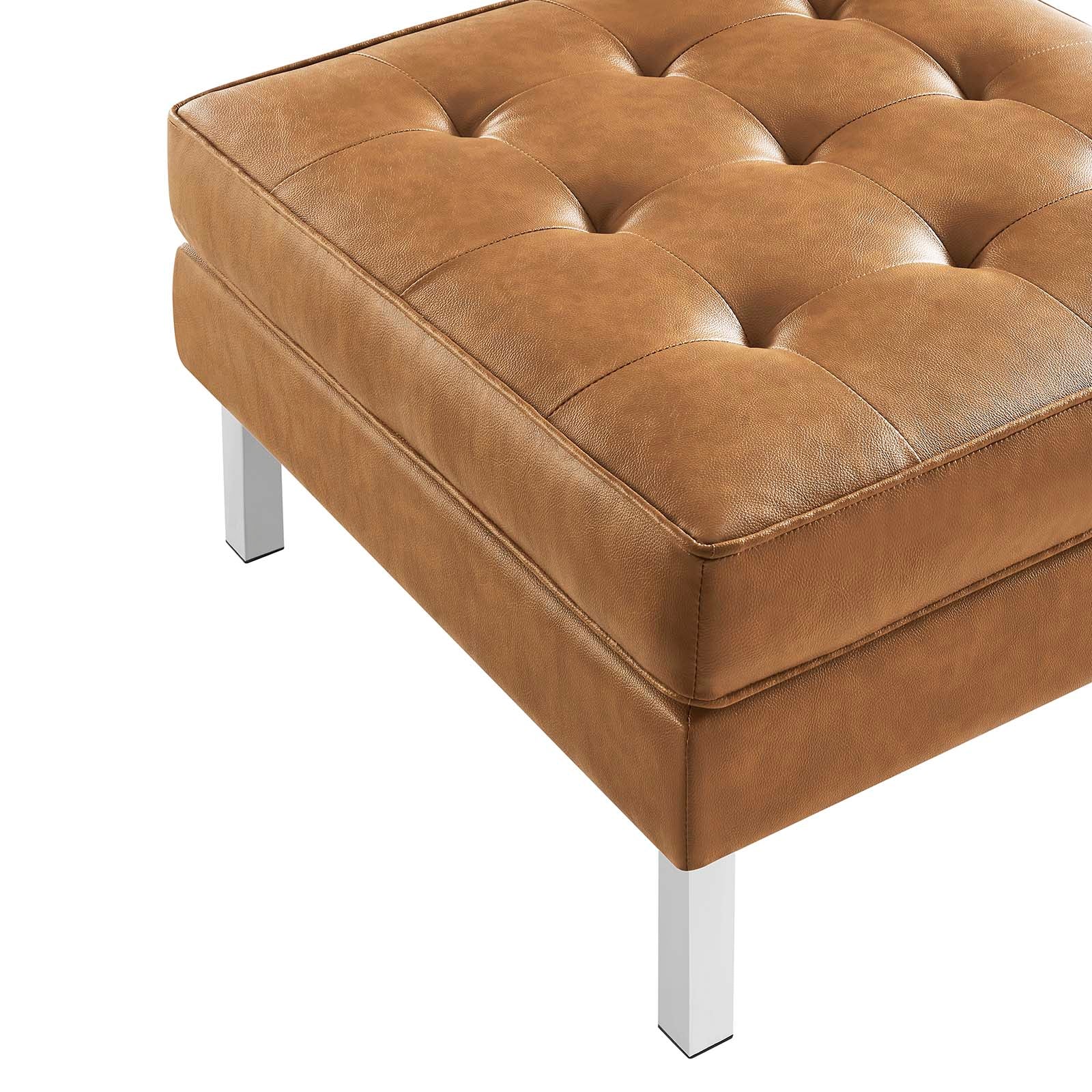 Modway Ottomans & Stools - Loft Ottoman Silver & Tan