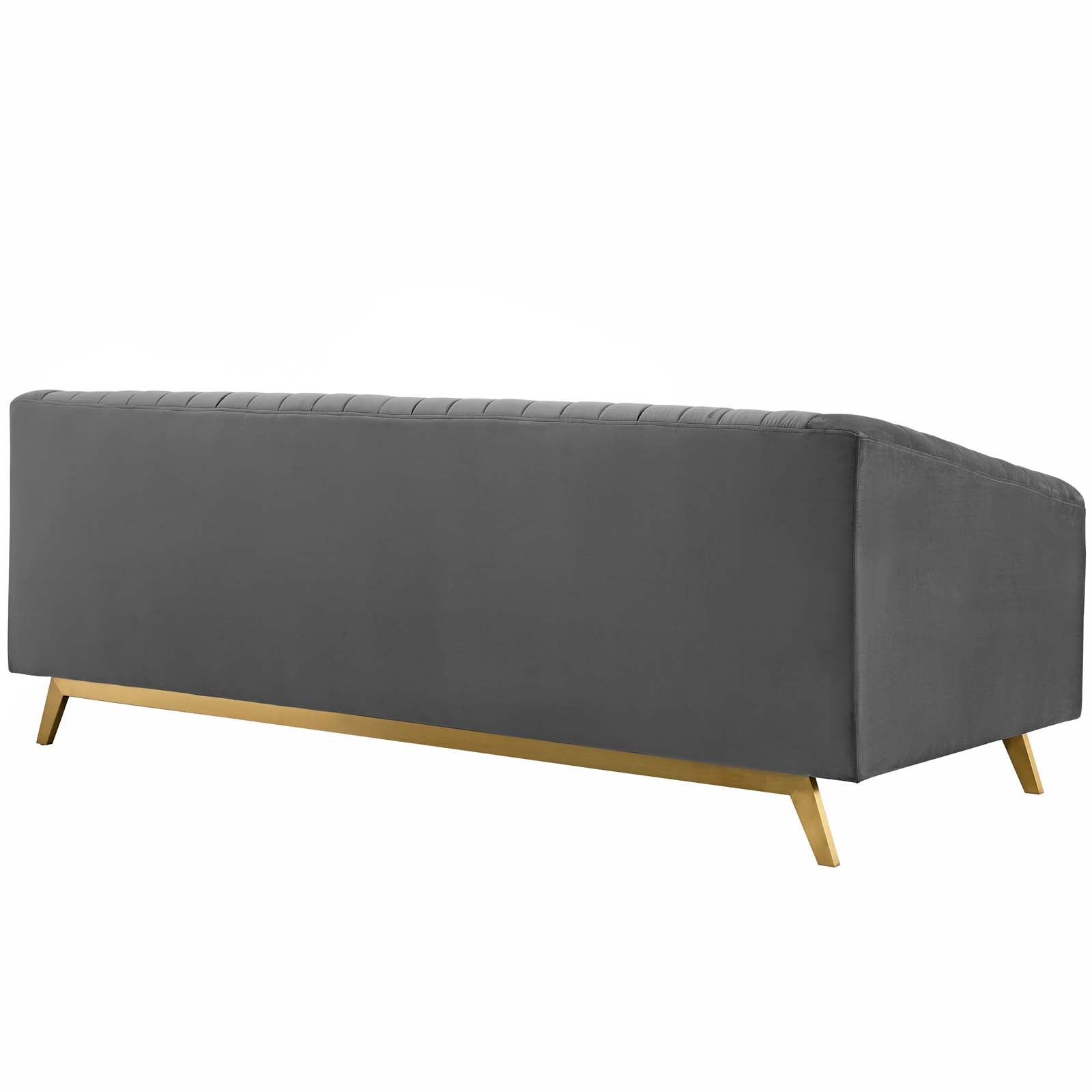 Modway Sofas & Couches - Valiant Vertical Channel Tufted Performance Velvet Sofa Gray
