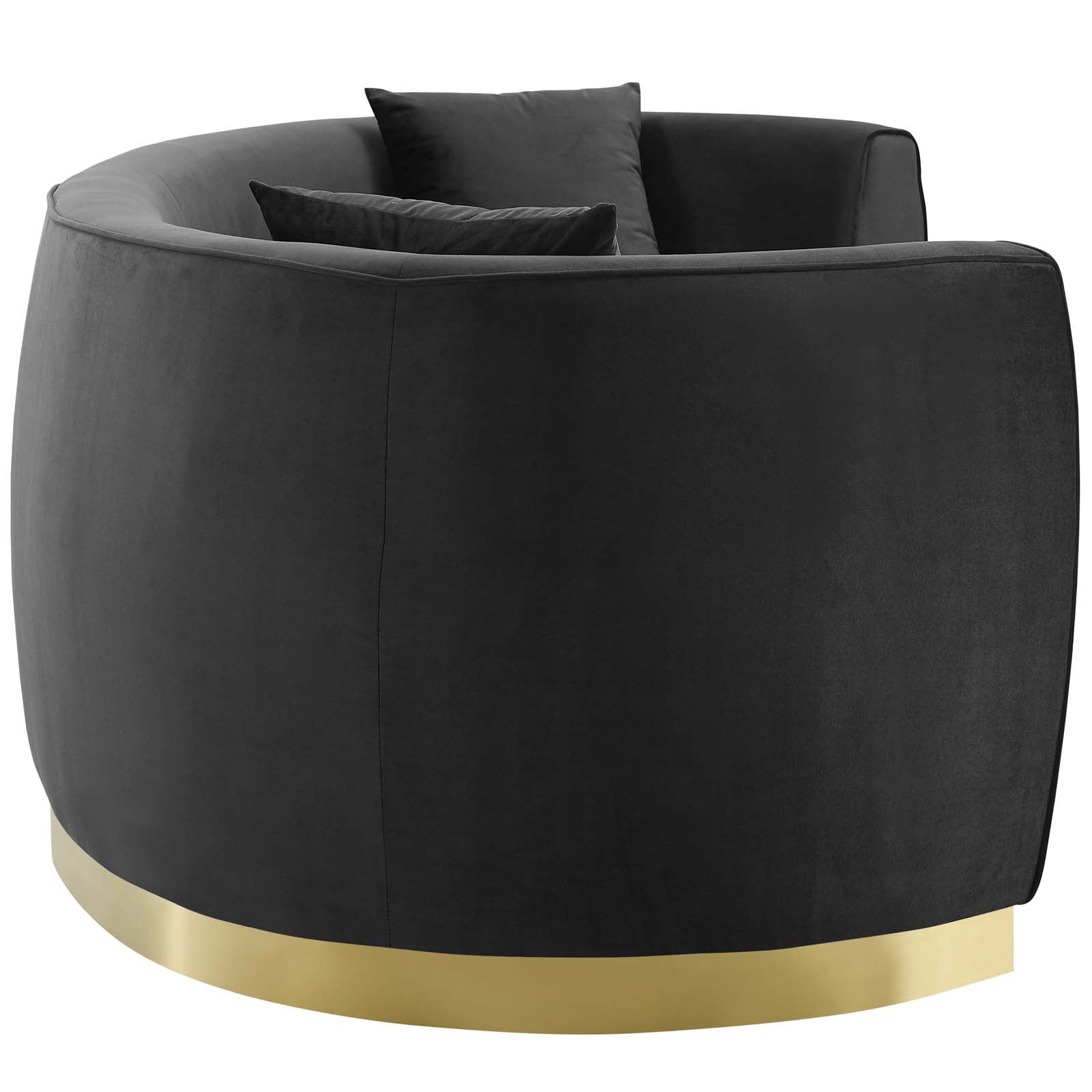 Modway Sofas & Couches - Resolute Curved Performance Velvet Sofa Black