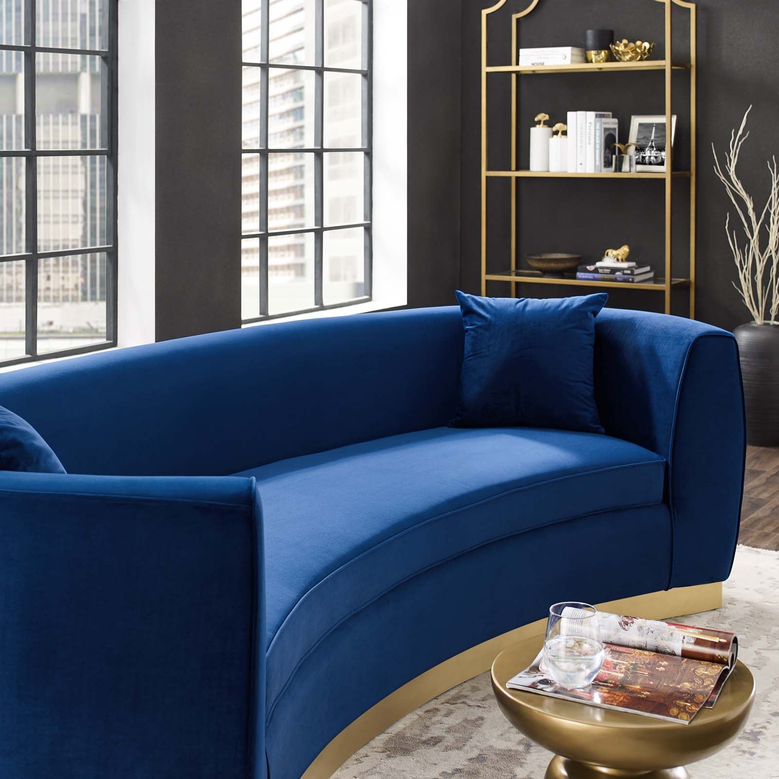 Modway Sofas & Couches - Resolute Sofa Navy & Gold