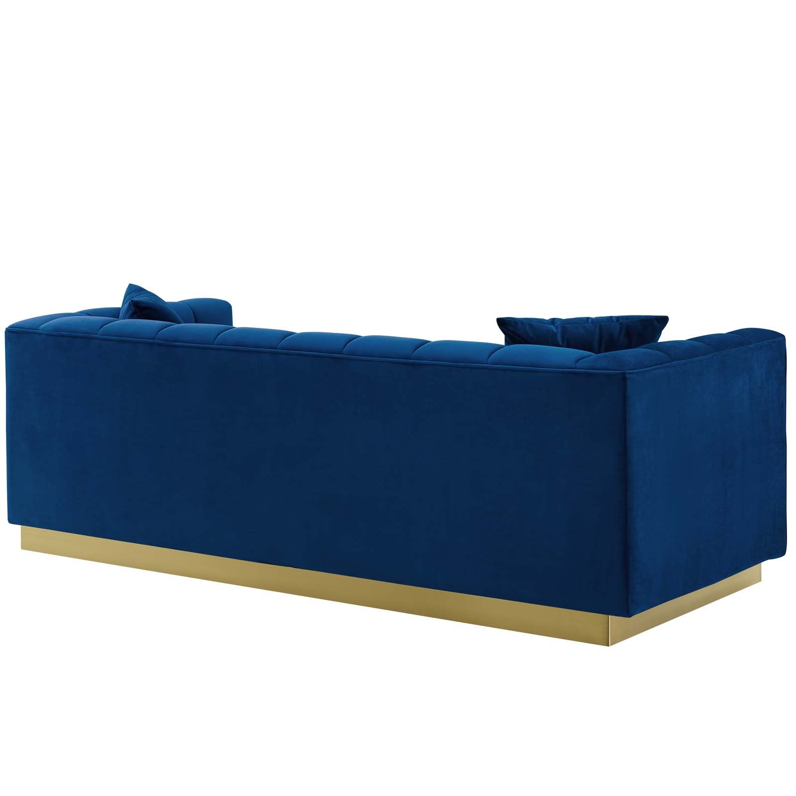 Modway Sofas & Couches - Vivacious Biscuit Tufted Performance Velvet Sofa Navy