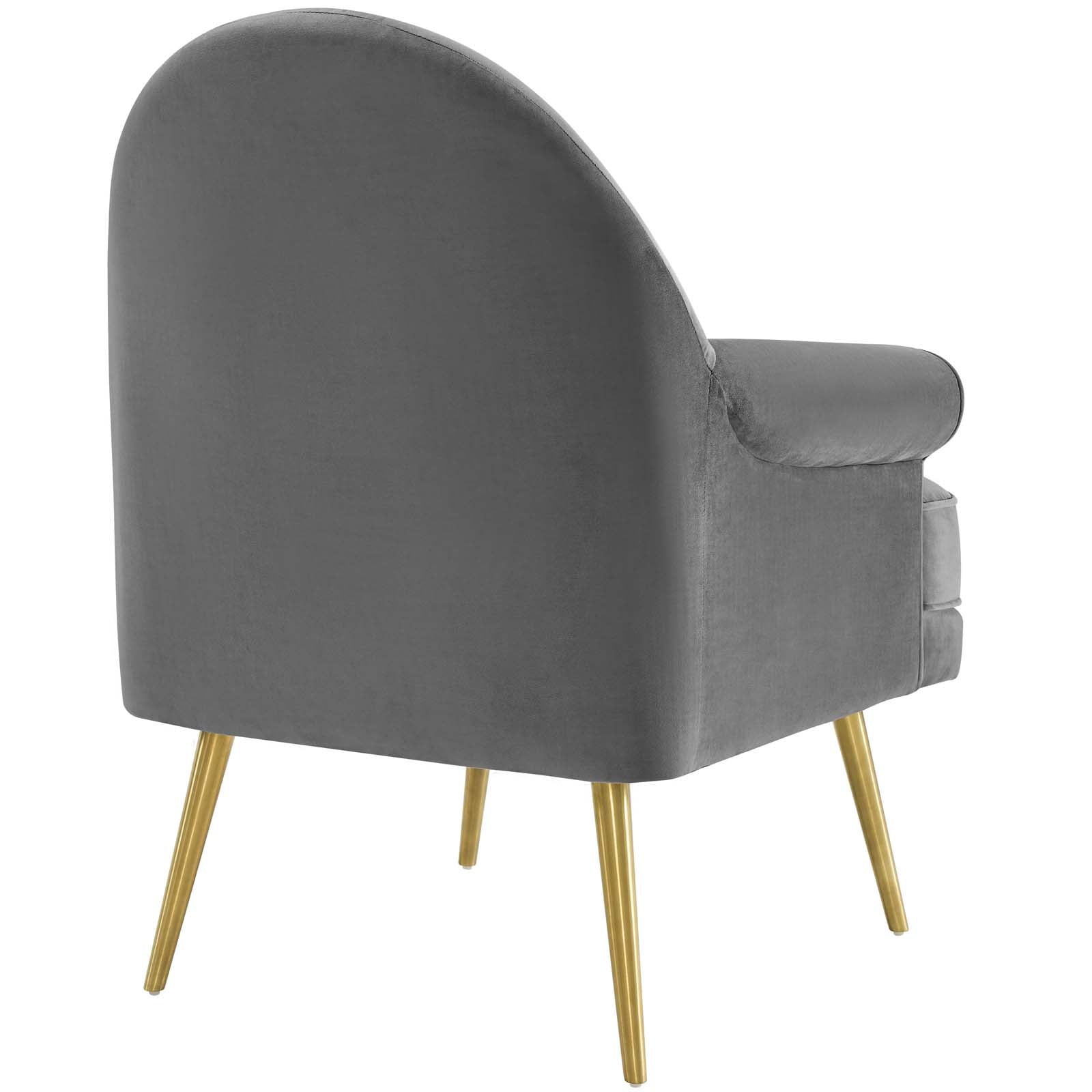 Revive Tufted Button Accent Performance Velvet Armchair Gray