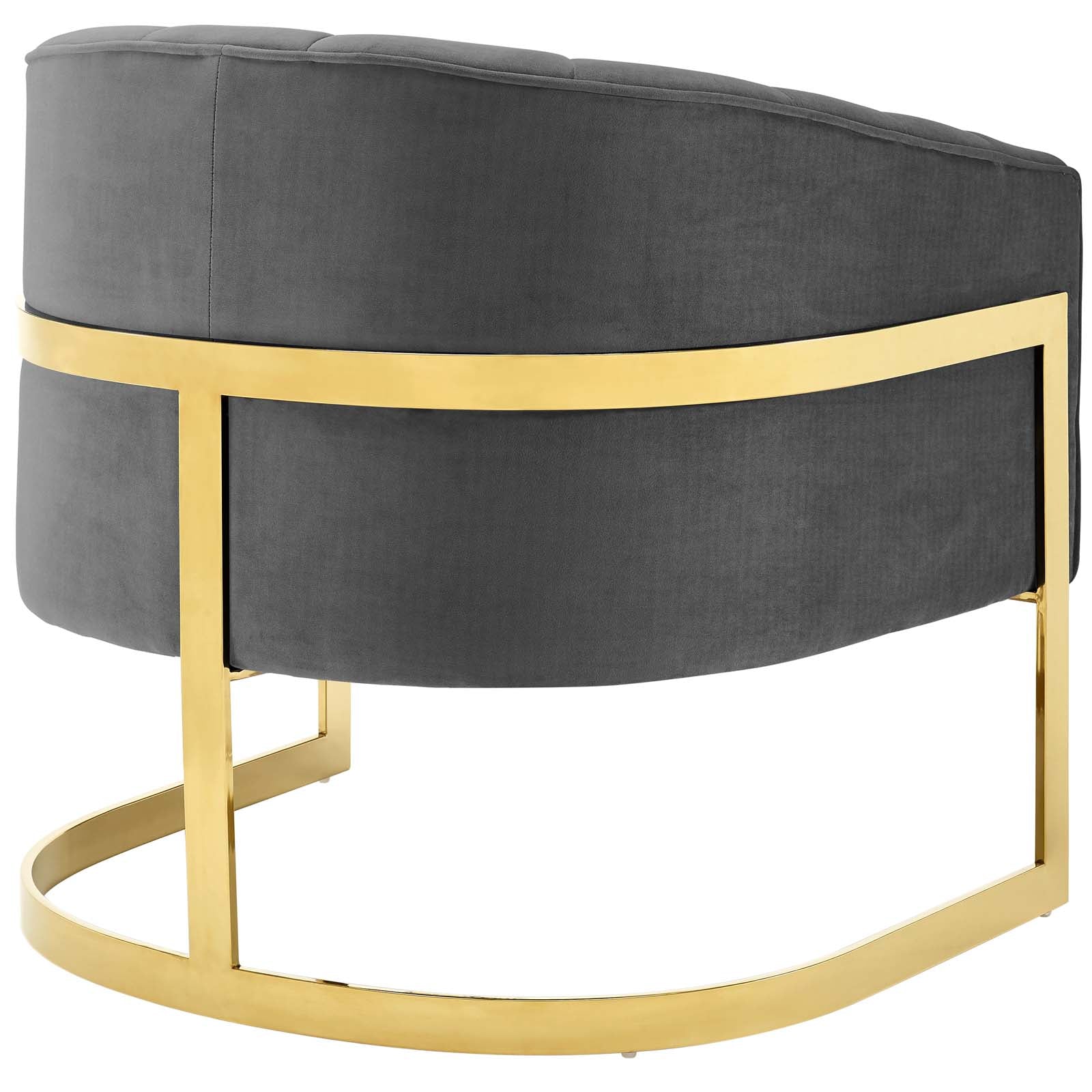 Modway Accent Chairs - Esteem Vertical Channel Tufted Performance Velvet Accent Armchair Gray