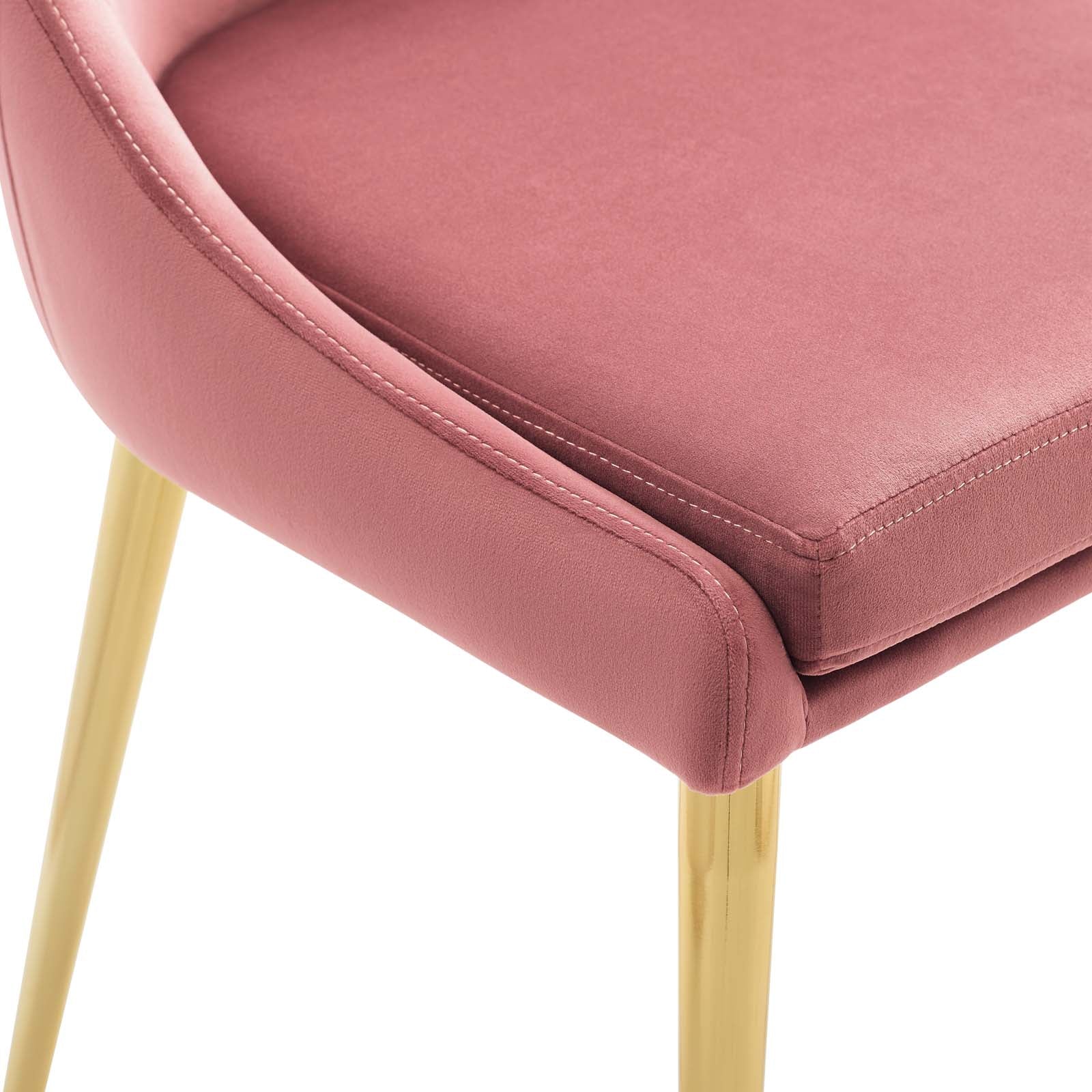 Modway Dining Chairs - Viscount Performance Velvet Dining Chair Dusty Rose