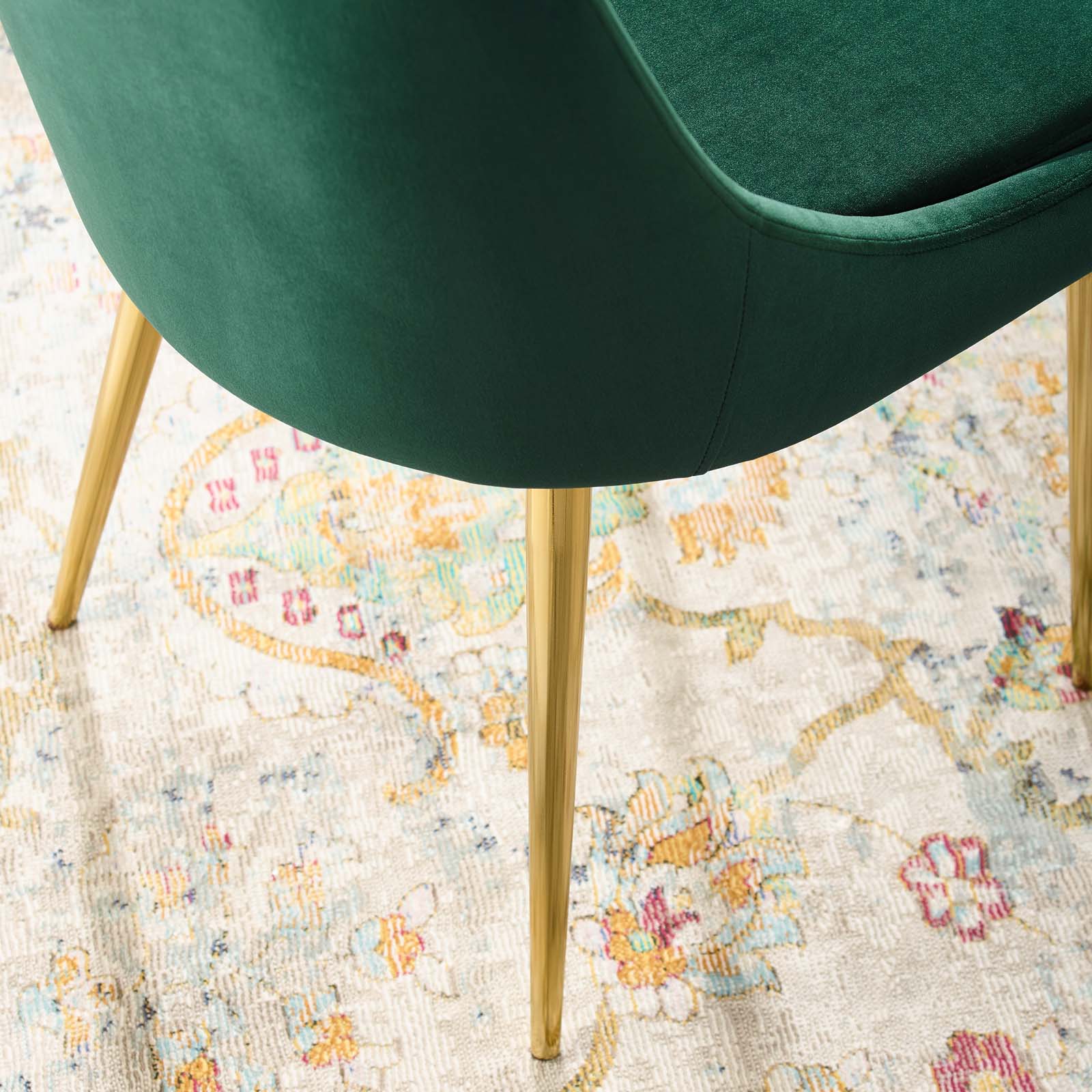 Modway Dining Chairs - Viscount Accent Performance Velvet Dining Chair Green