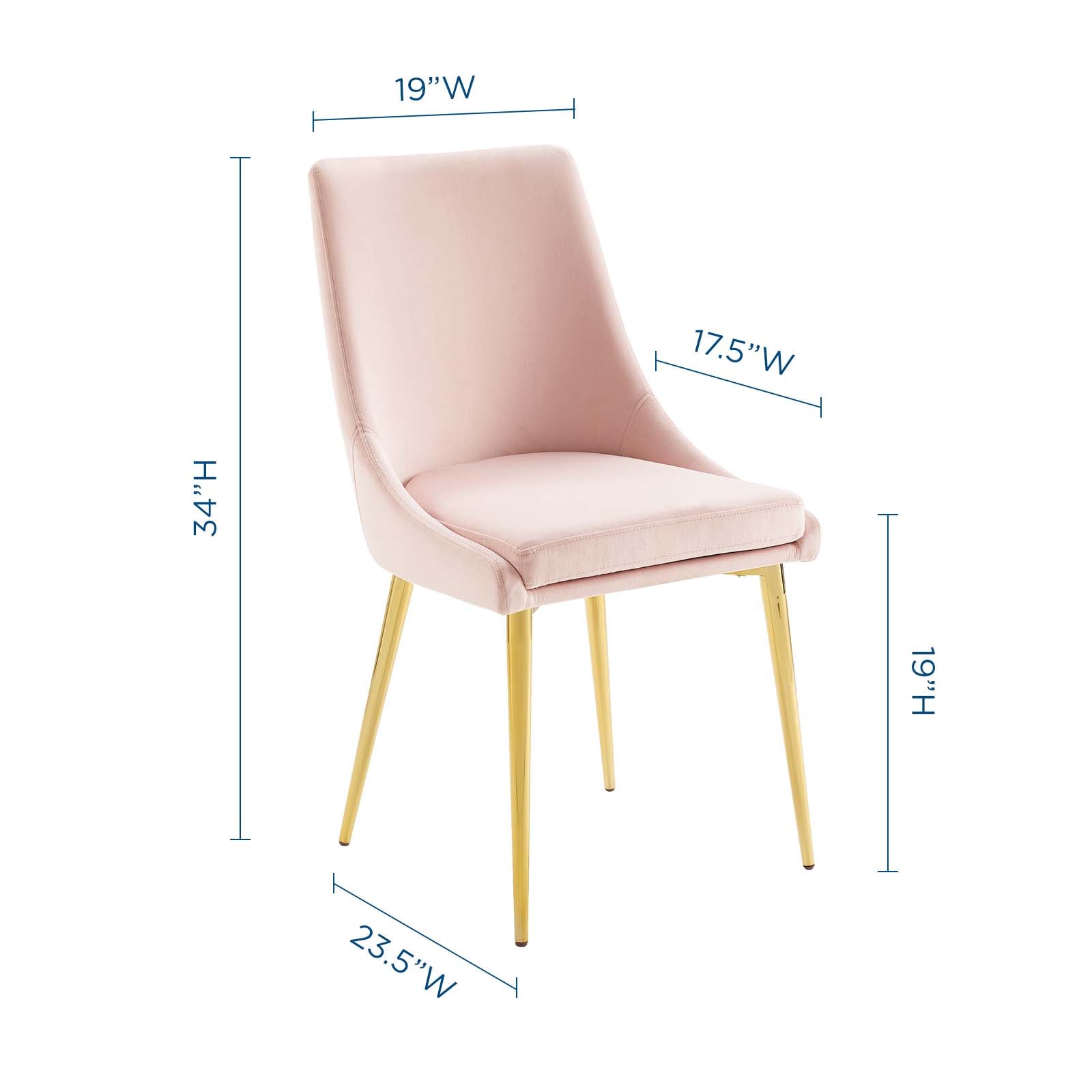 Modway Dining Chairs - Viscount Modern Accent Performance Velvet Dining Chair Pink