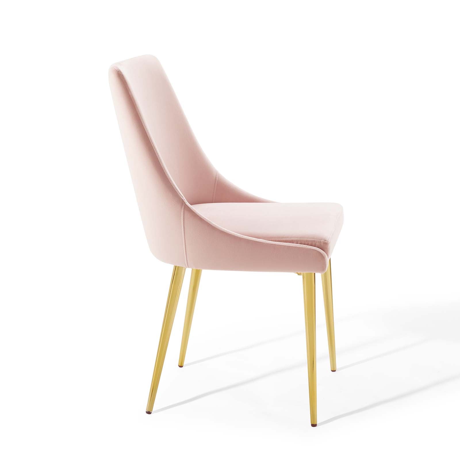 Modway Dining Chairs - Viscount Modern Accent Performance Velvet Dining Chair Pink