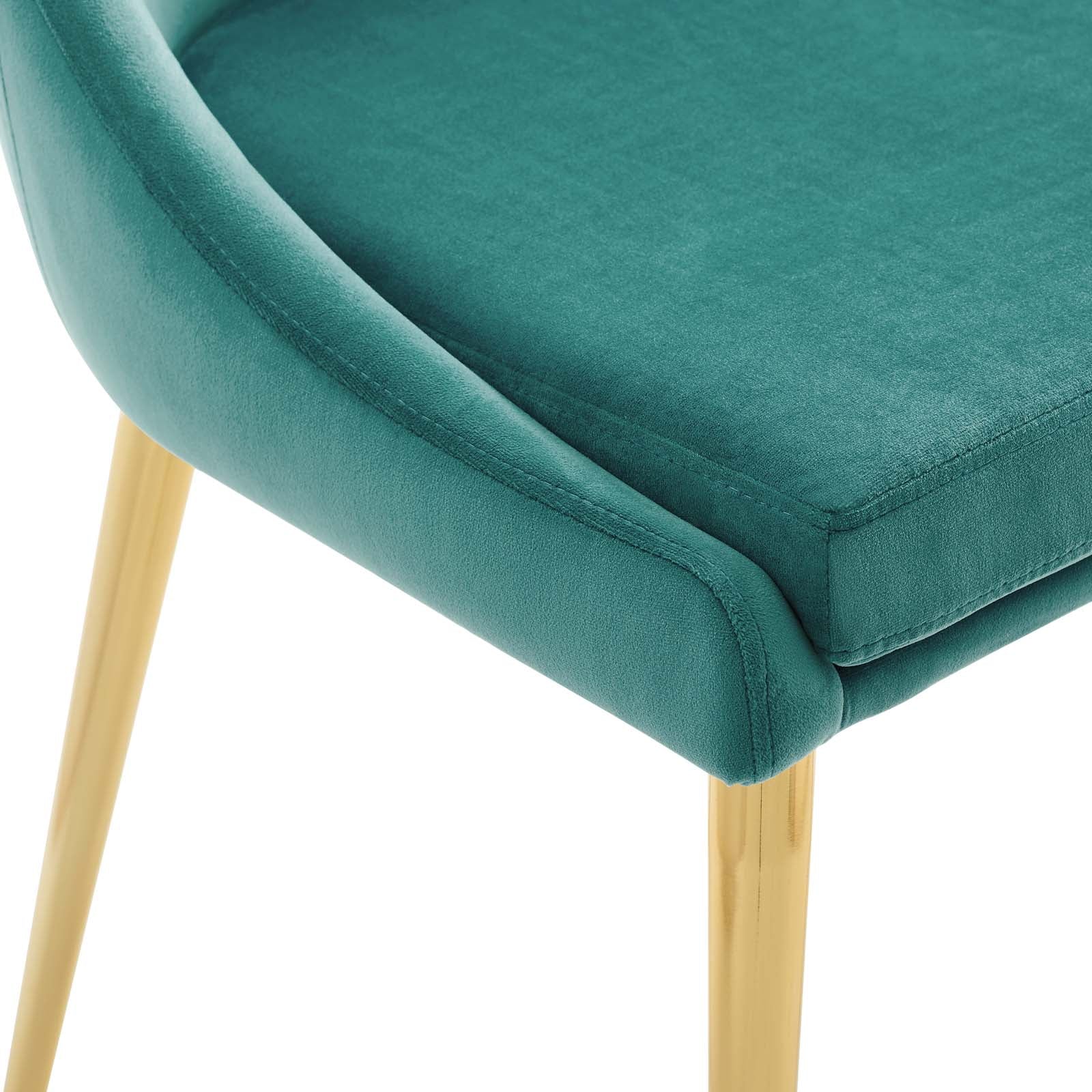 Modway Dining Chairs - Viscount Modern Accent Performance Velvet Dining Chair Teal