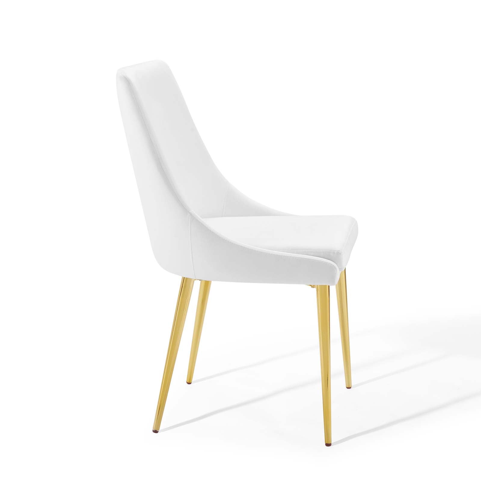 Modway Dining Chairs - Viscount Modern Accent Performance Velvet Dining Chair White