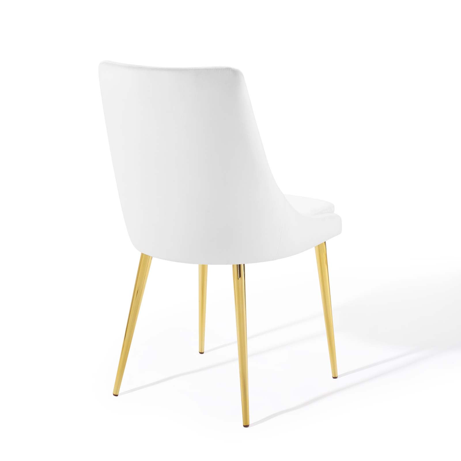 Modway Dining Chairs - Viscount Modern Accent Performance Velvet Dining Chair White