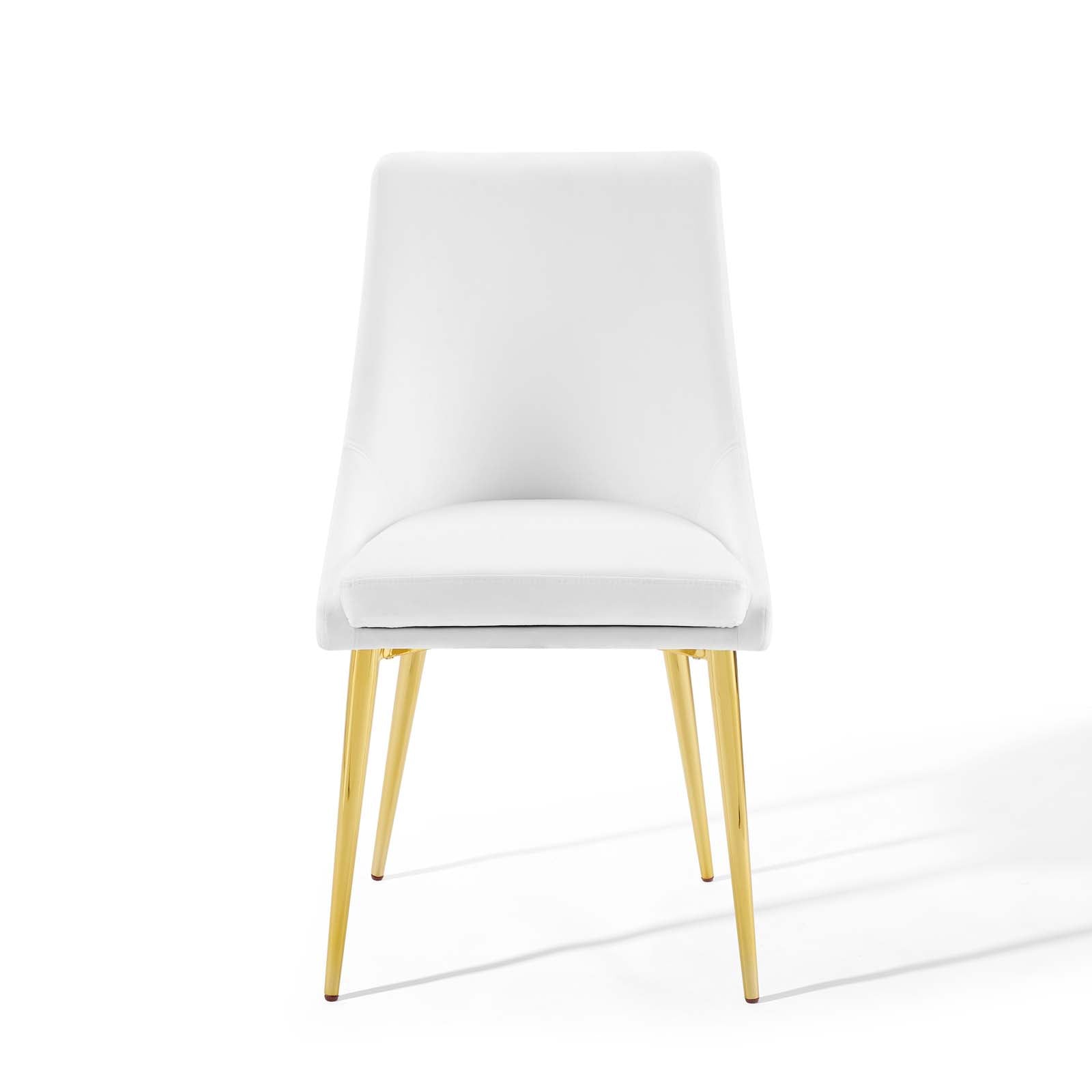 Modway Dining Chairs - Viscount Modern Accent Performance Velvet Dining Chair White