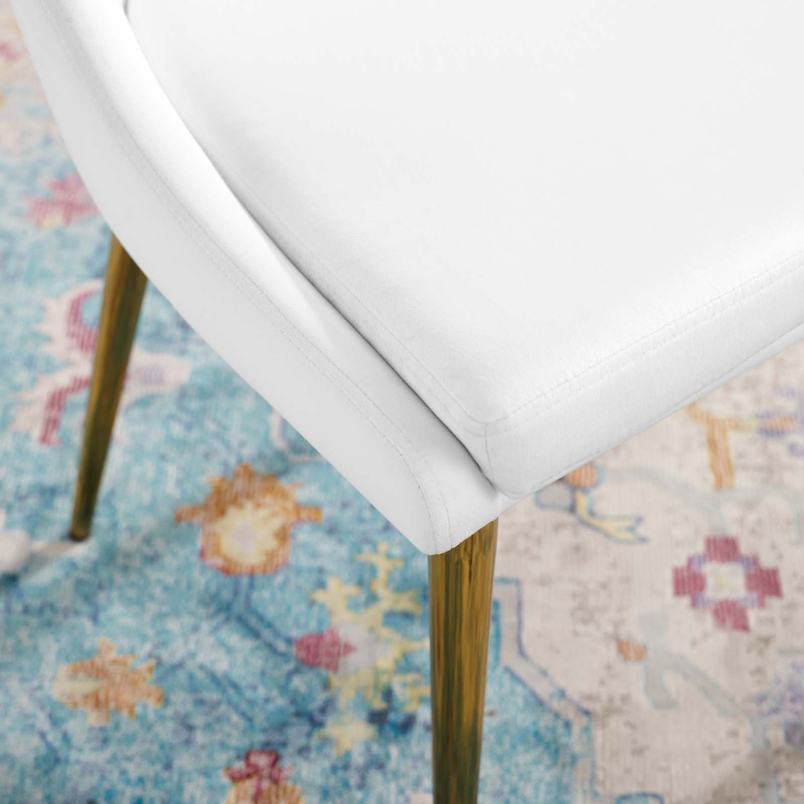 Modway Dining Chairs - Viscount Modern Accent Performance Velvet Dining Chair White