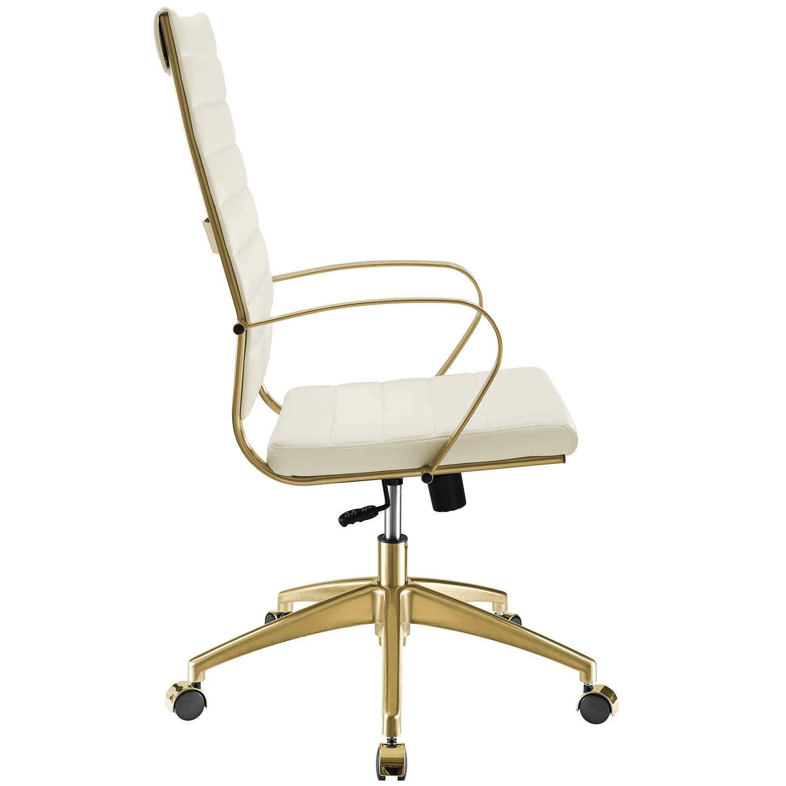 Modway Task Chairs - Jive Gold Stainless Steel Highback Office Chair Gold and White