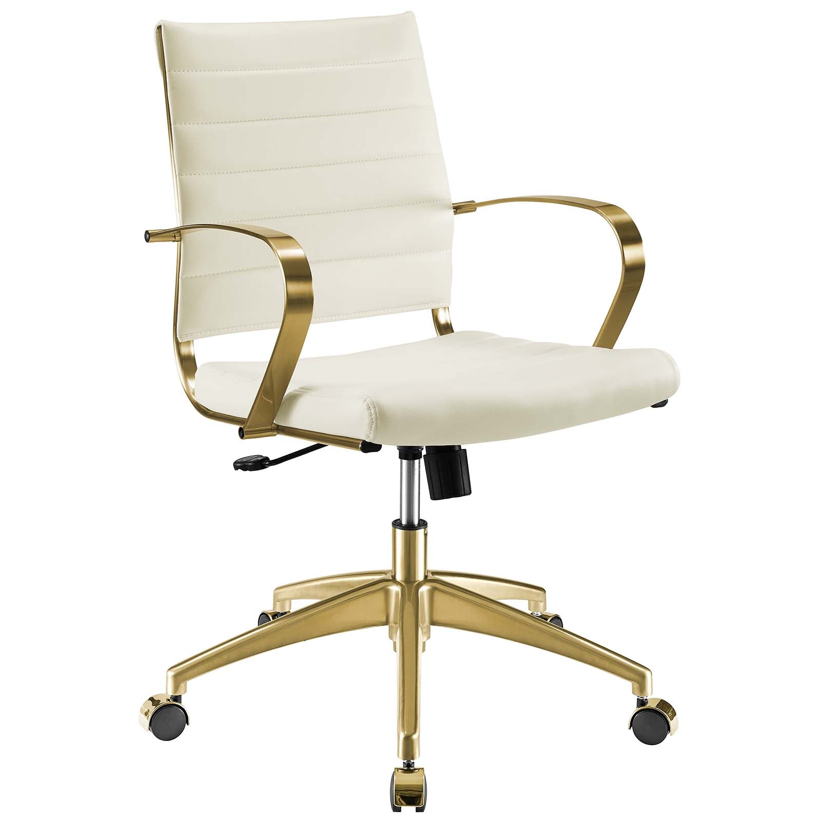 Modway Task Chairs - Jive Stainless Steel Midback Office Chair Gold and White