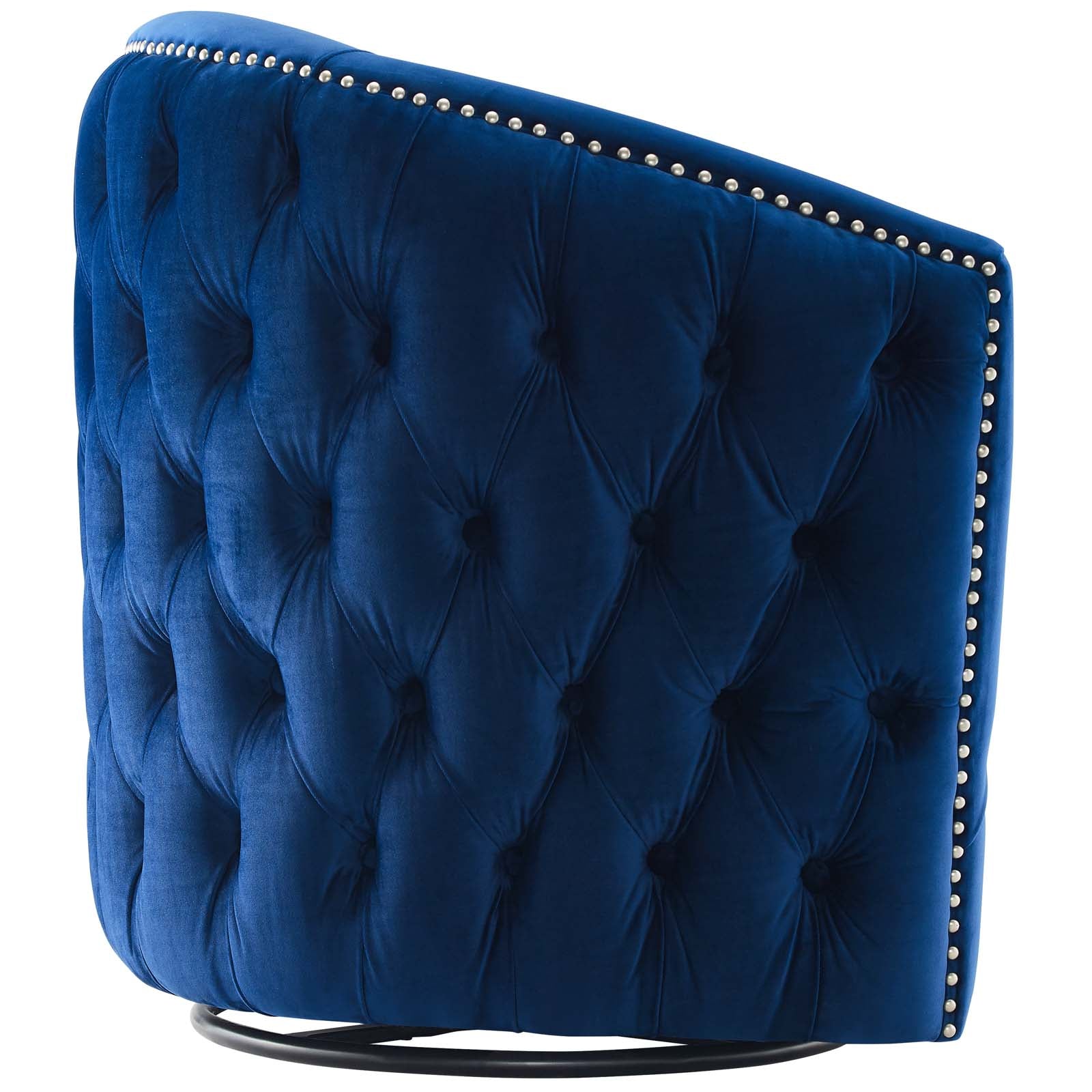 Rogue Swivel Performance Velvet Armchair Navy