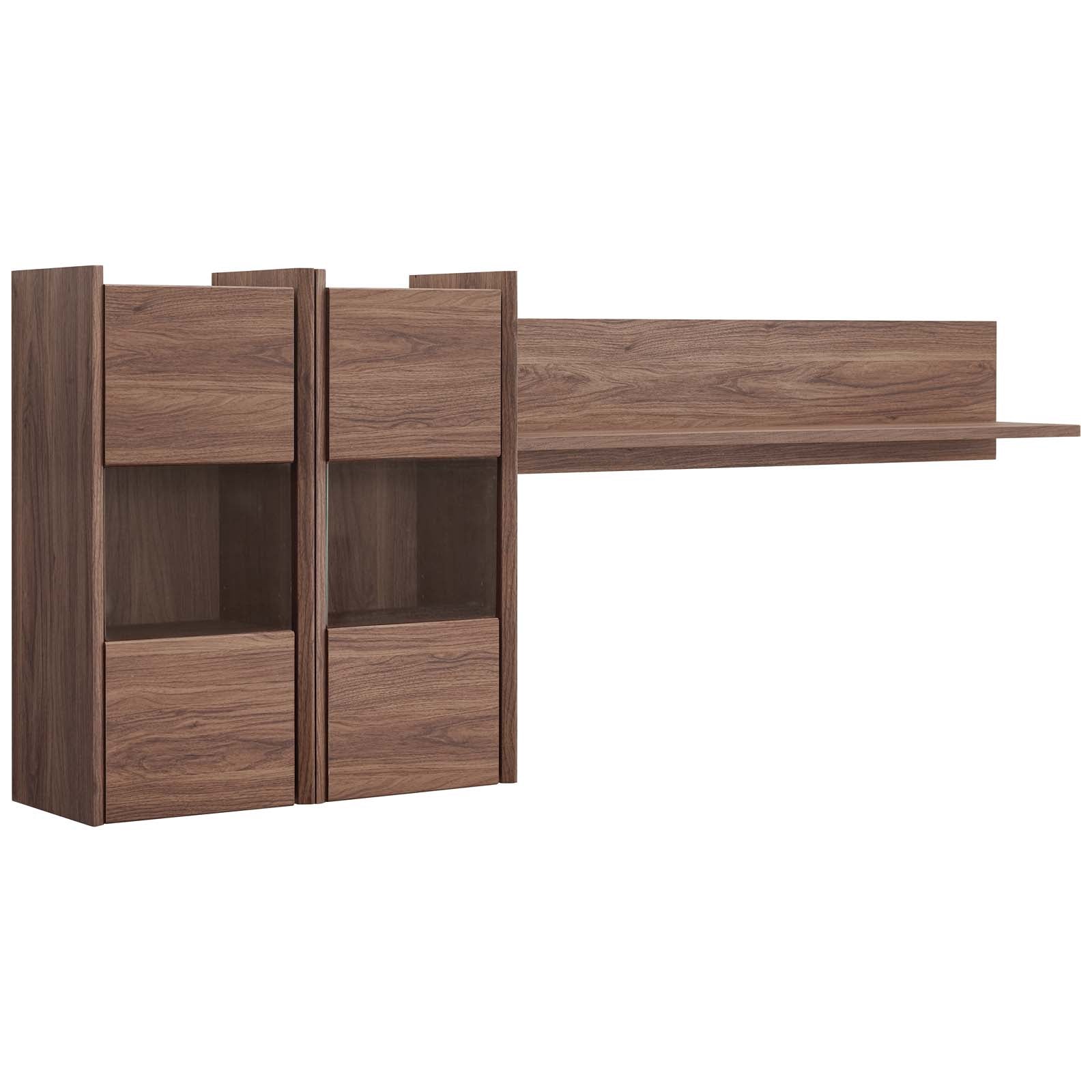 Modway Shelves - Visionary Wall Mounted Shelves Walnut