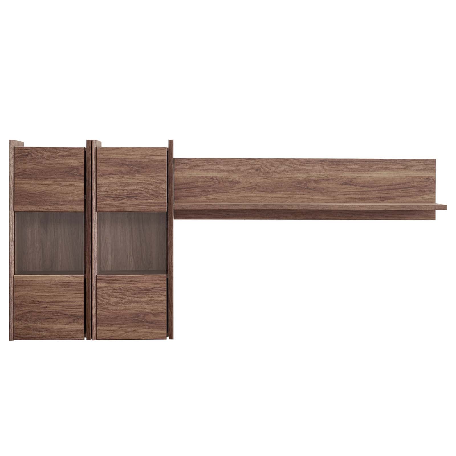 Modway Shelves - Visionary Wall Mounted Shelves Walnut
