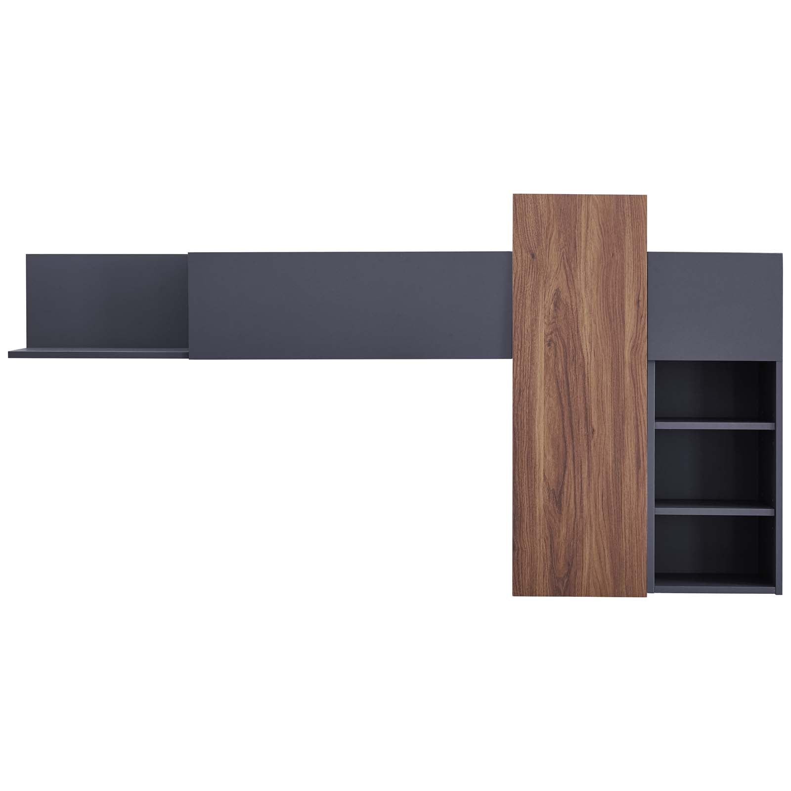 Modway Shelves - Scope Wall Mounted Shelves Walnut Gray