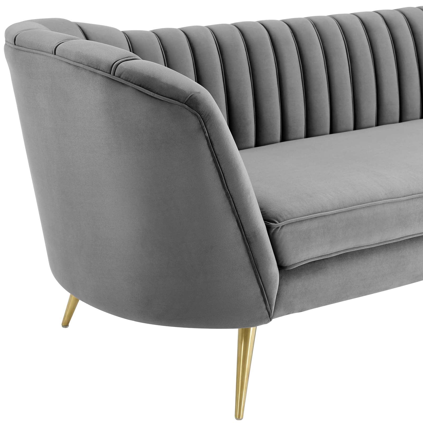 Modway Sofas & Couches - Opportunity Performance Velvet Sofa Gray