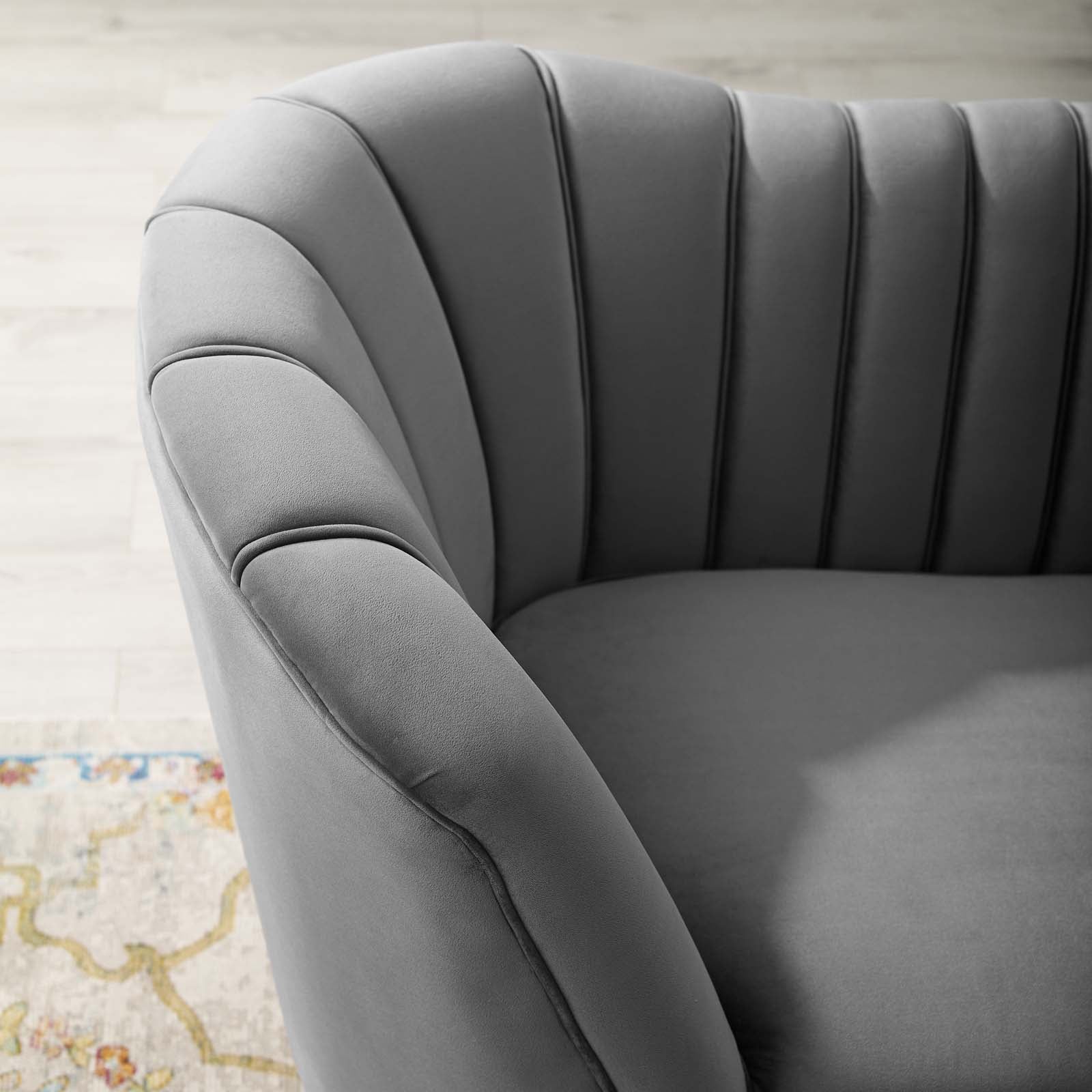 Modway Sofas & Couches - Opportunity Performance Velvet Sofa Gray