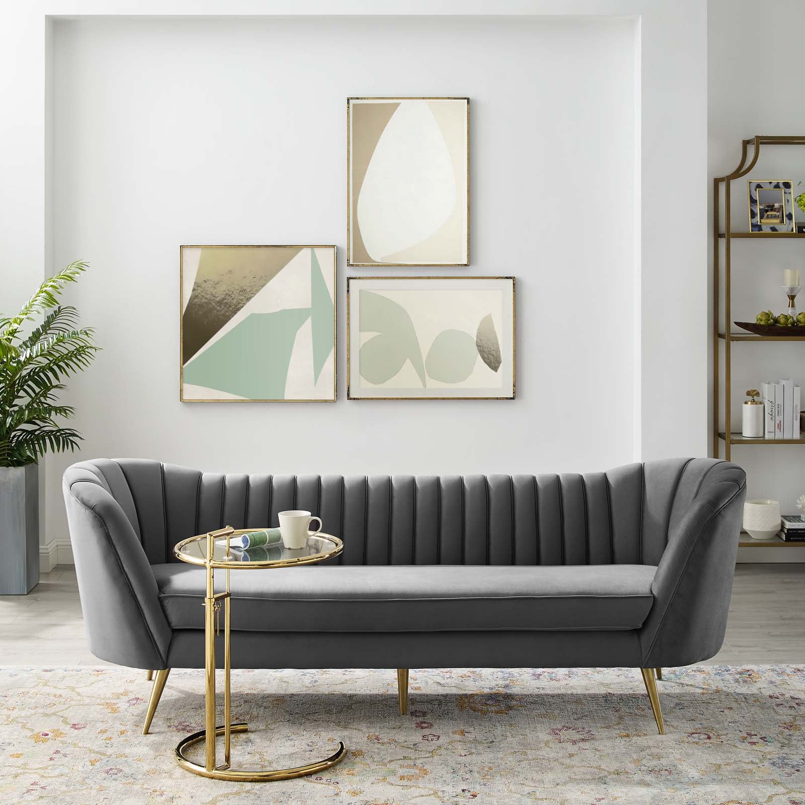 Modway Sofas & Couches - Opportunity Performance Velvet Sofa Gray