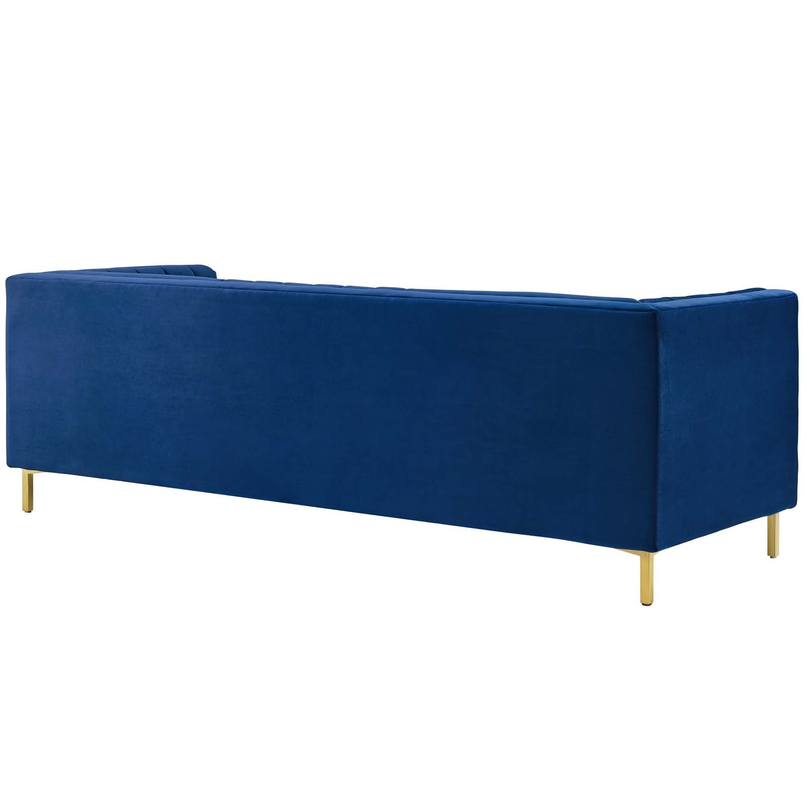 Modway Sofas & Couches - Ingenuity Channel Tufted Performance Velvet Sofa Navy
