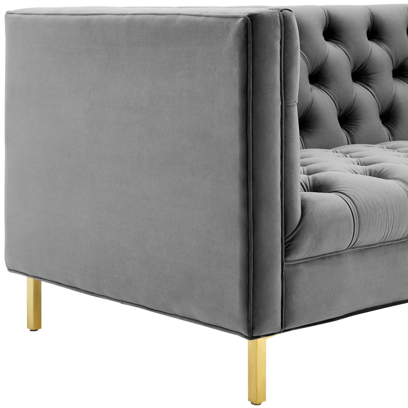 Modway Sofas & Couches - Delight Tufted Button Performance Velvet Sofa Gray