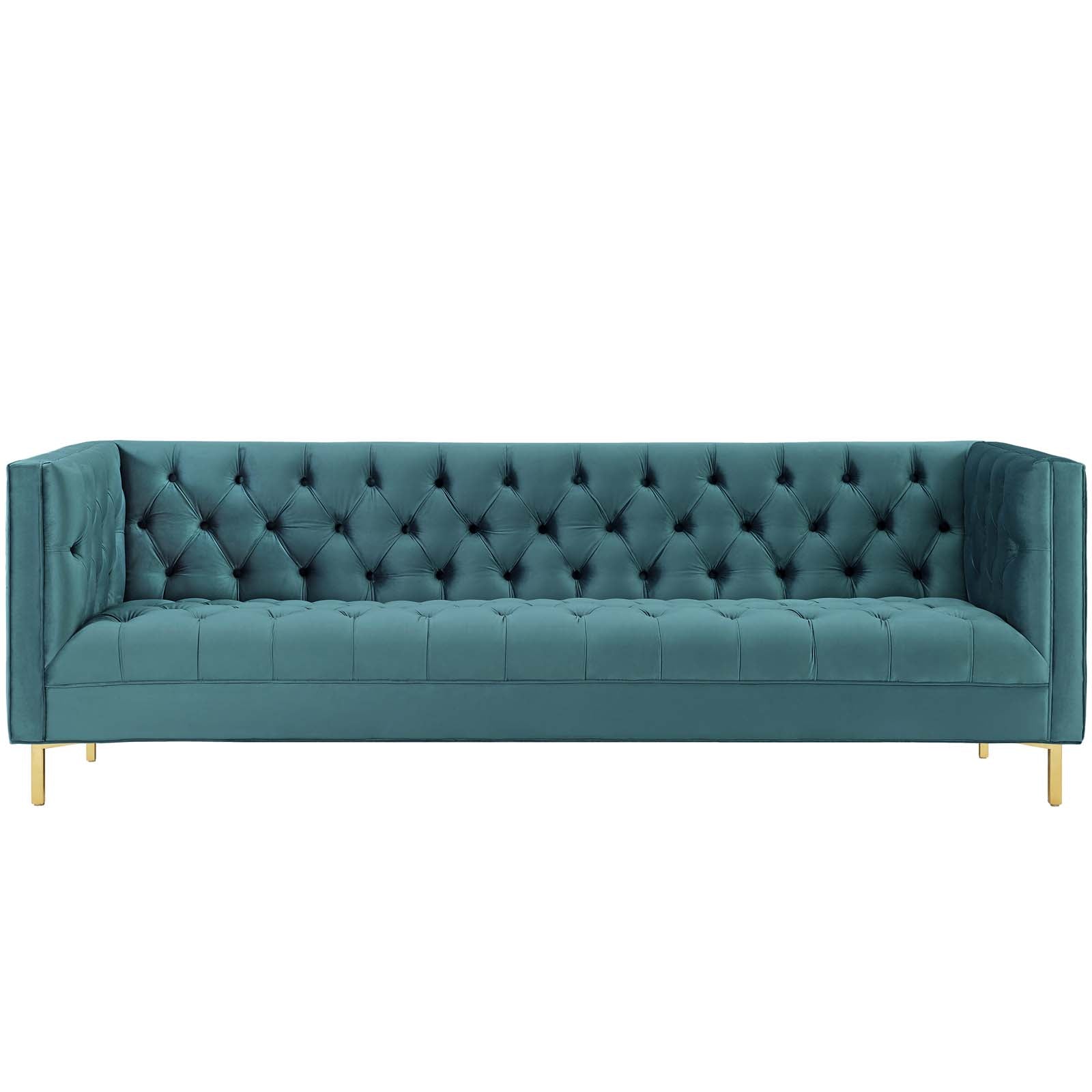 Modway Sofas & Couches - Delight Tufted Button Performance Velvet Sofa Sea