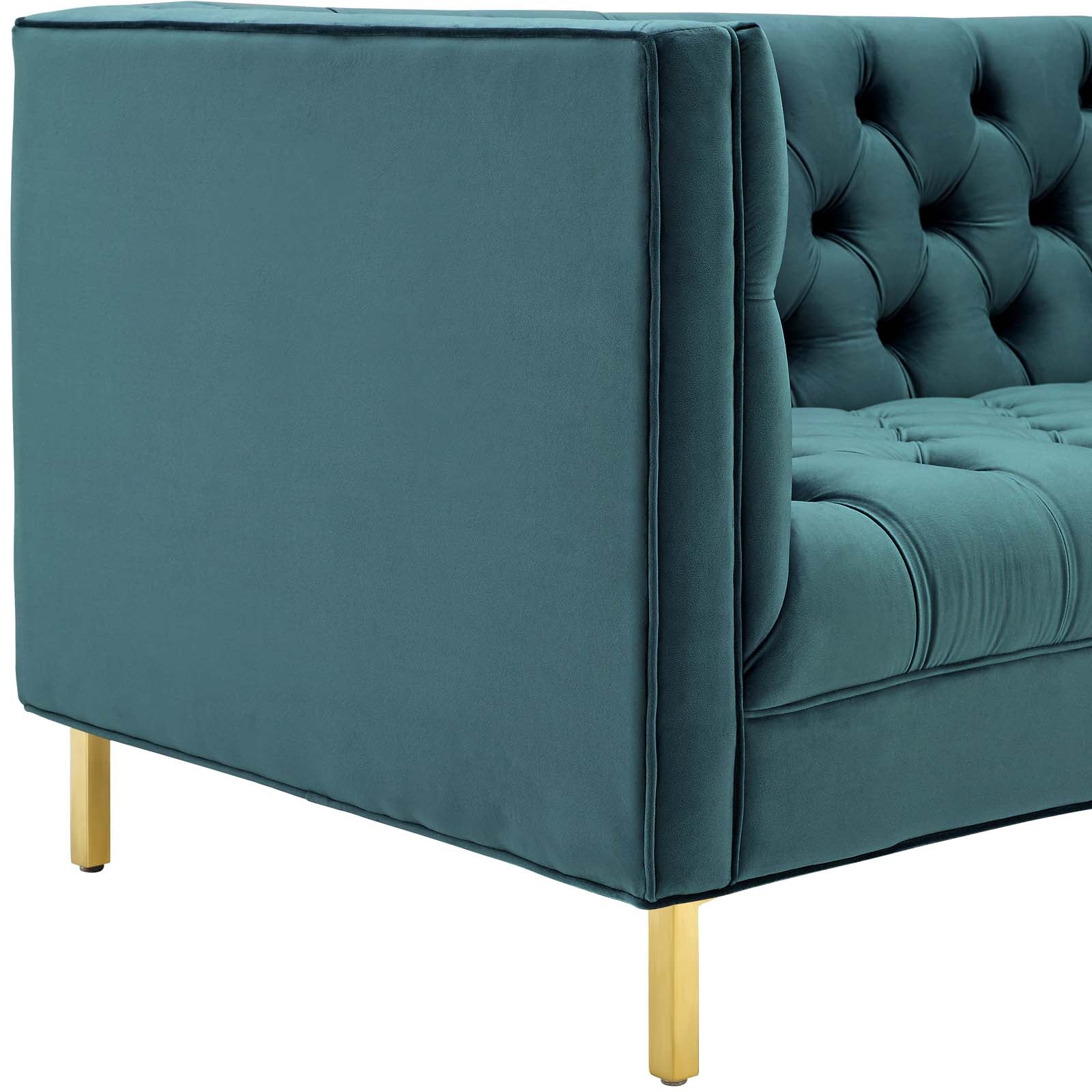 Modway Sofas & Couches - Delight Tufted Button Performance Velvet Sofa Sea