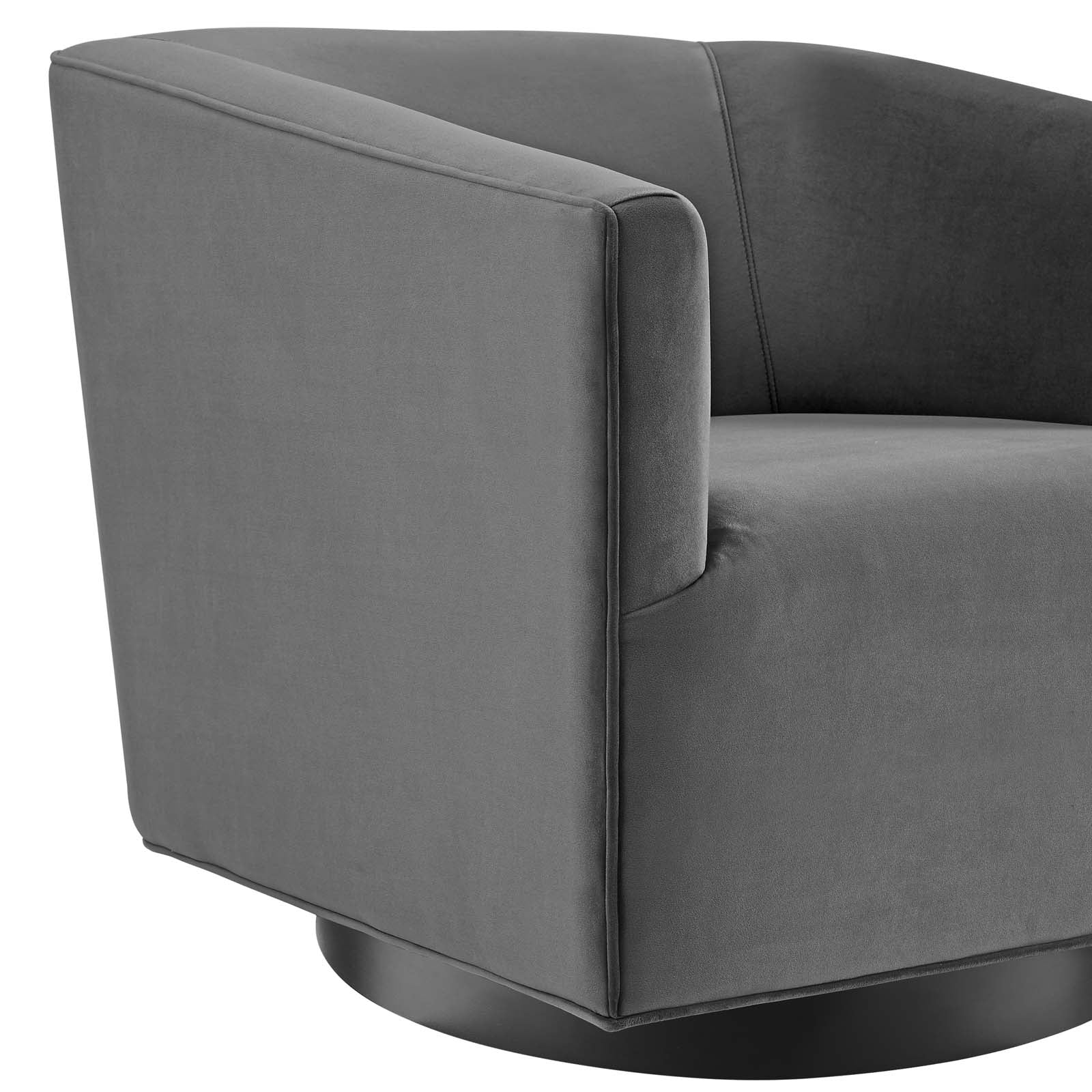 Modway Accent Chairs - Twist Accent Lounge Performance Velvet Swivel Chair Gray
