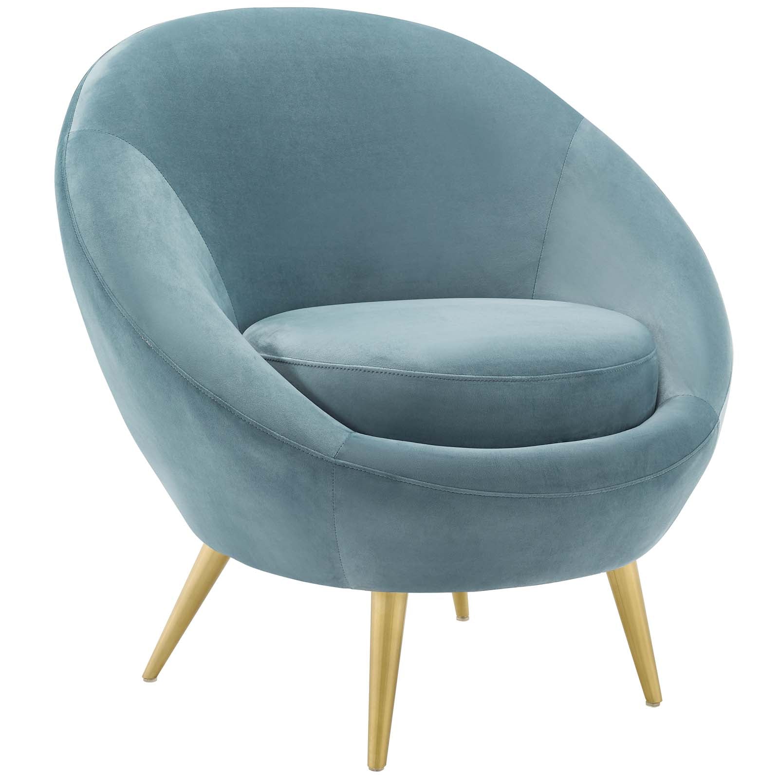Modway Accent Chairs - Circuit Performance Velvet Accent Chair Light Blue