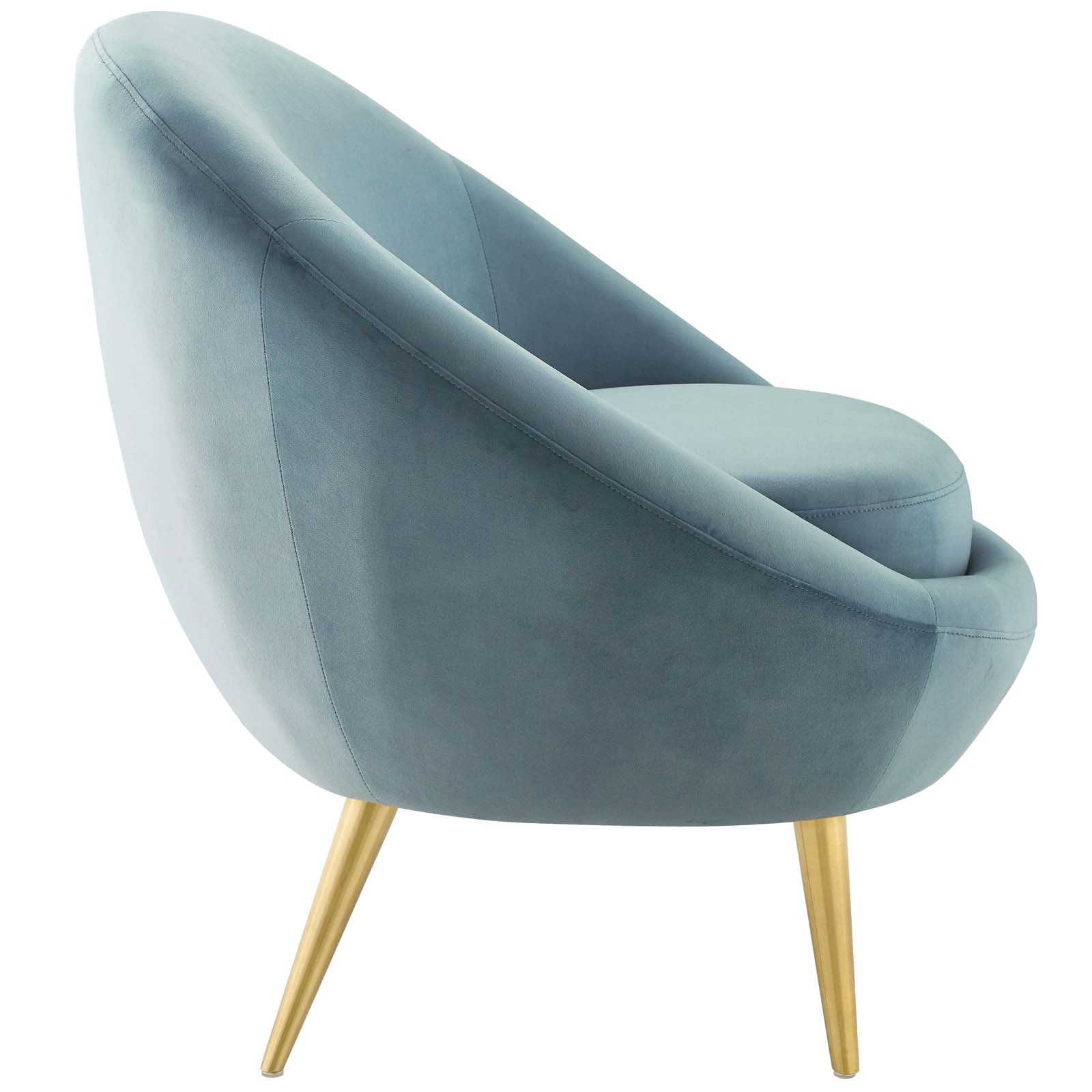 Modway Accent Chairs - Circuit Performance Velvet Accent Chair Light Blue