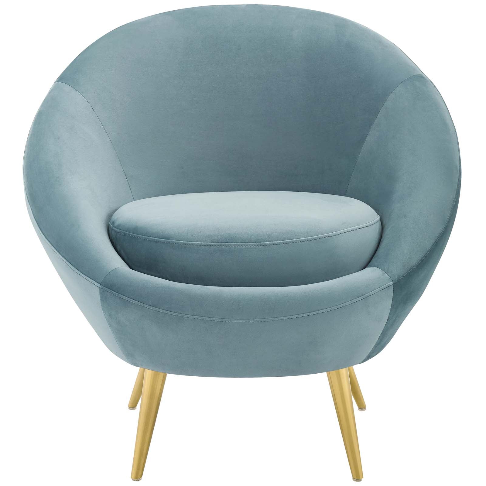 Modway Accent Chairs - Circuit Performance Velvet Accent Chair Light Blue