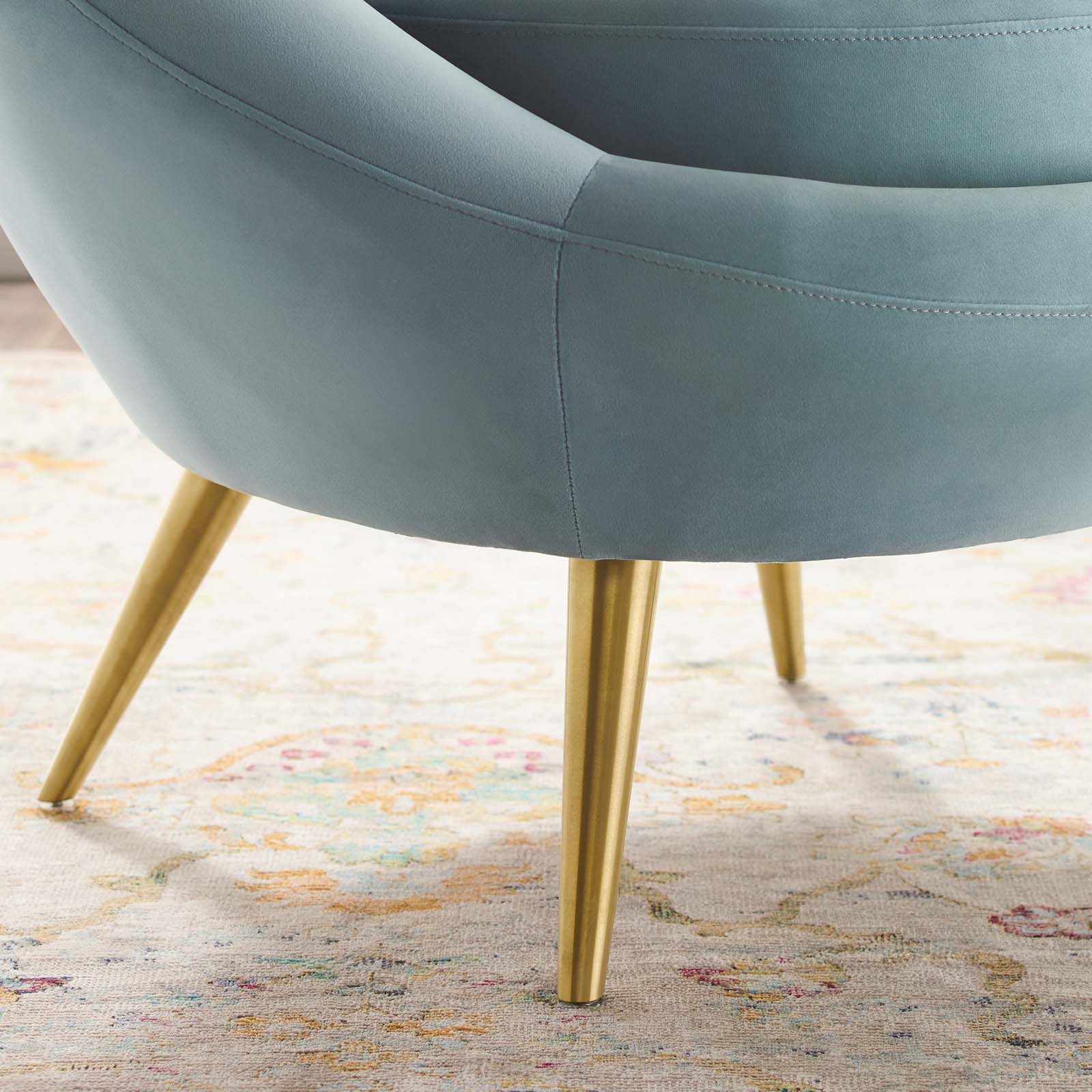 Modway Accent Chairs - Circuit Performance Velvet Accent Chair Light Blue