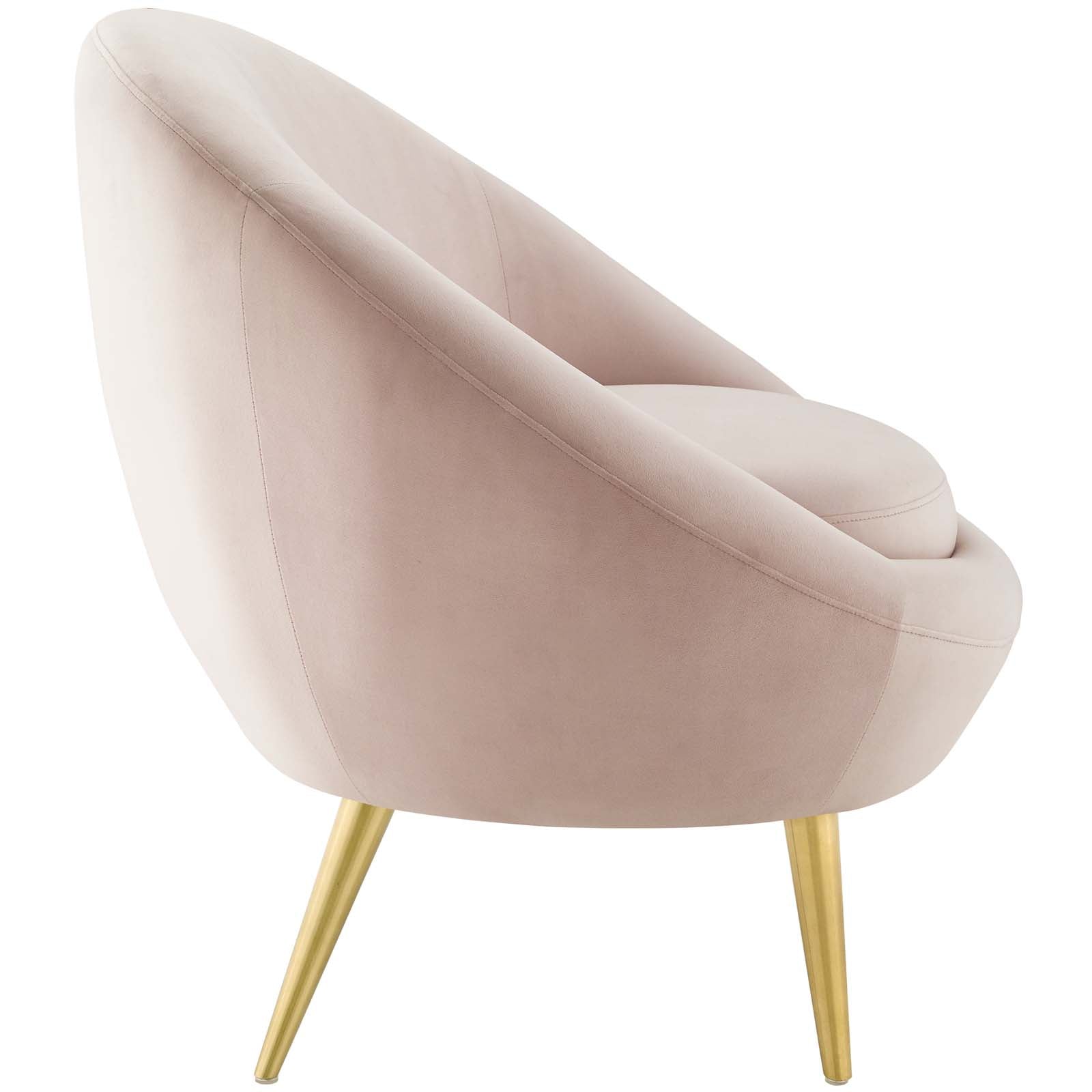 Modway Accent Chairs - Circuit Performance Velvet Accent Chair Pink