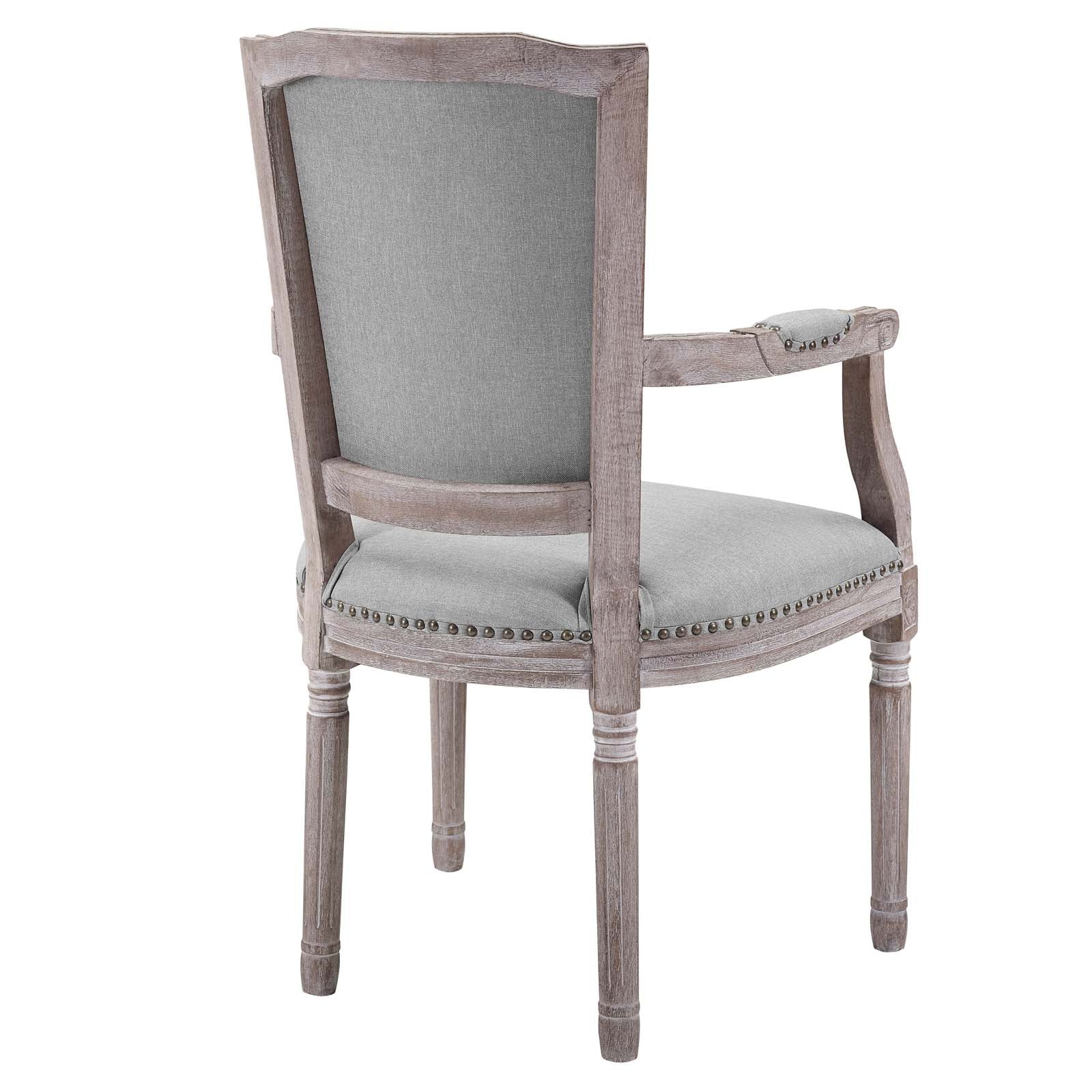 Modway Dining Chairs - Penchant Dining Armchair Upholstered Fabric (Set of 4) Light Gray