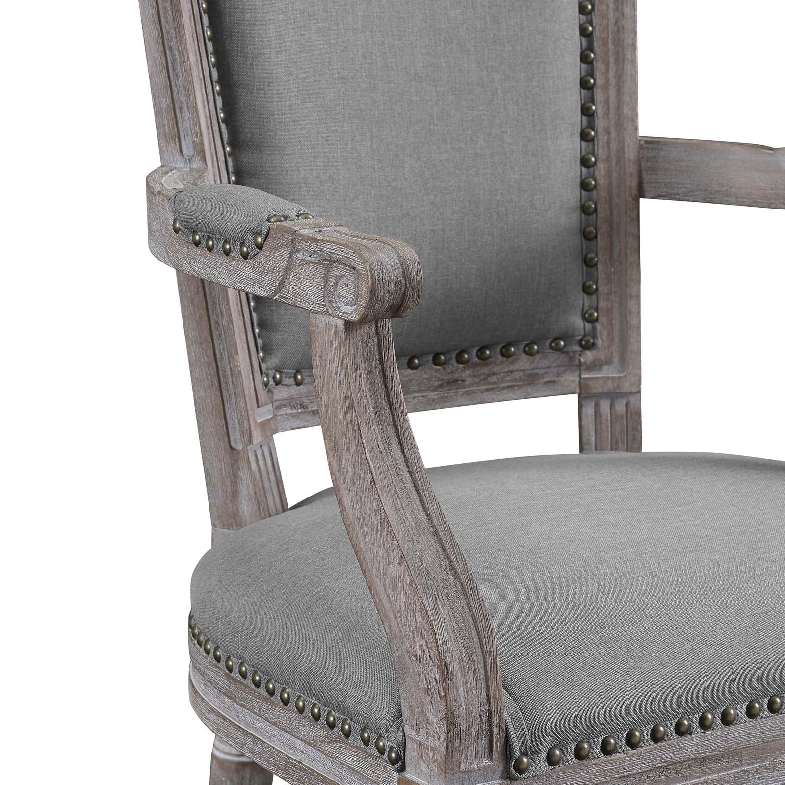 Modway Dining Chairs - Penchant Dining Armchair Upholstered Fabric (Set of 4) Light Gray