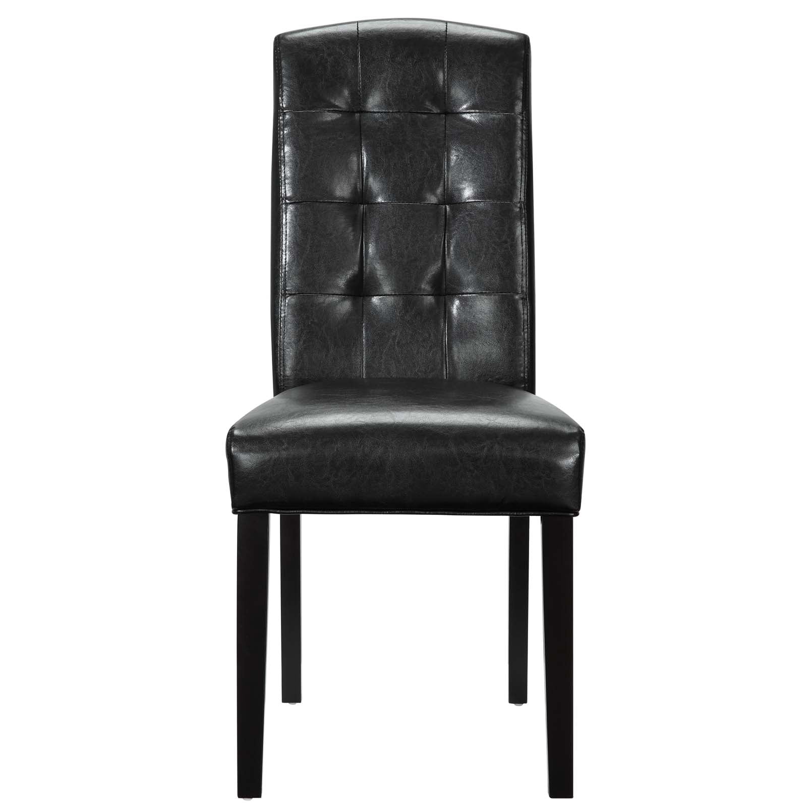 Modway Dining Chairs - Perdure Dining Chairs Vinyl Set of 4 Black
