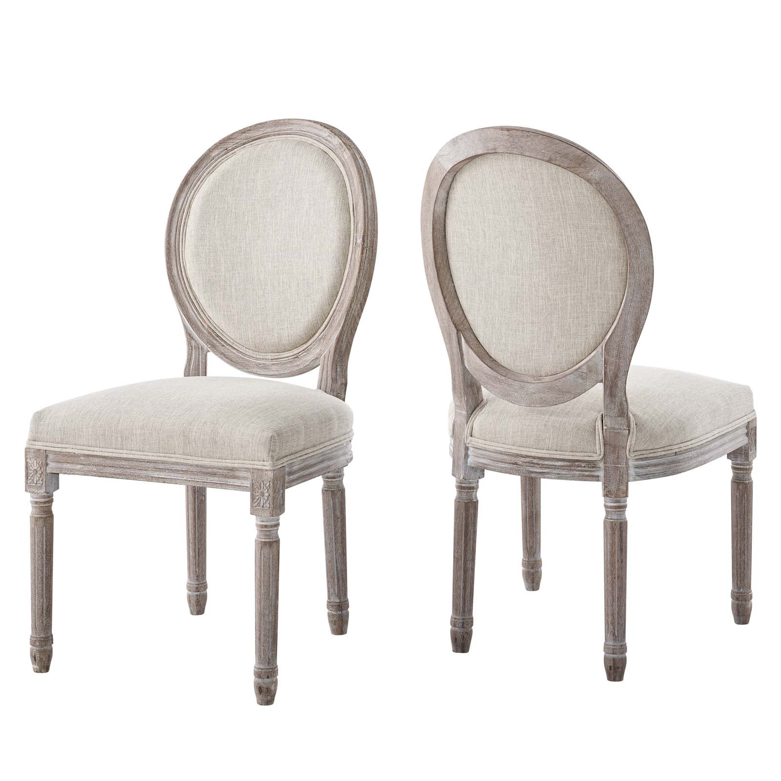 Modway Dining Chairs - Emanate Dining Side Chair Upholstered Fabric Set of 2 Beige