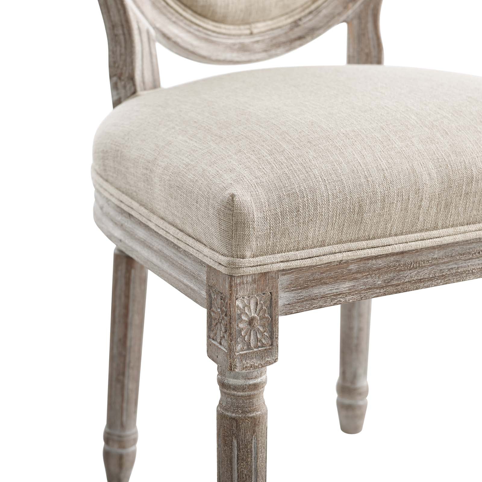 Modway Dining Chairs - Emanate Dining Side Chair Upholstered Fabric Set of 2 Beige