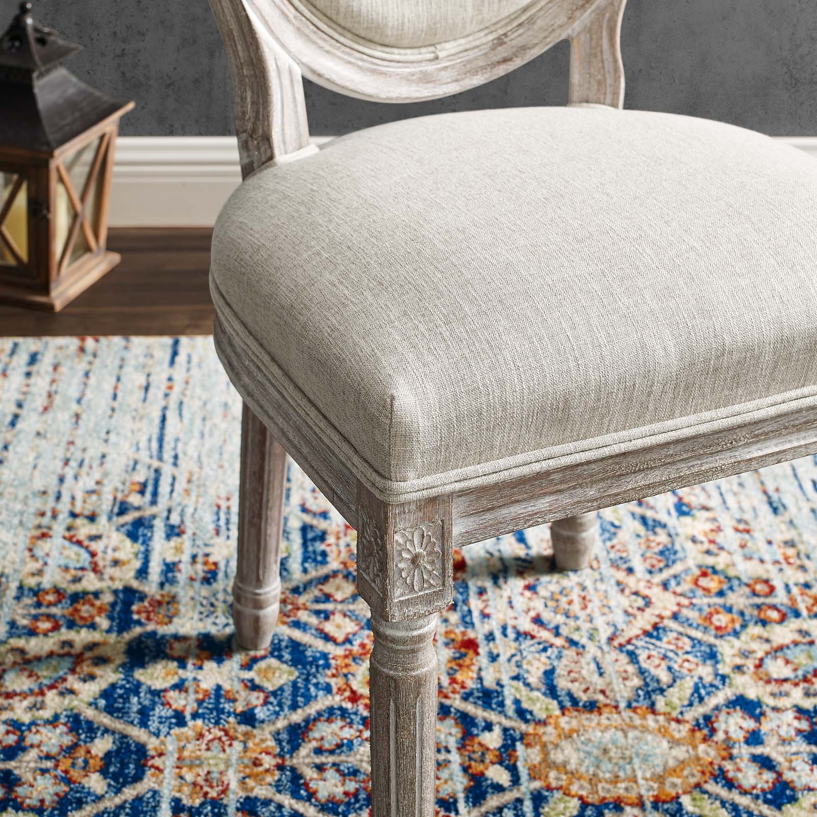 Modway Dining Chairs - Emanate Dining Side Chair Upholstered Fabric Set of 2 Beige