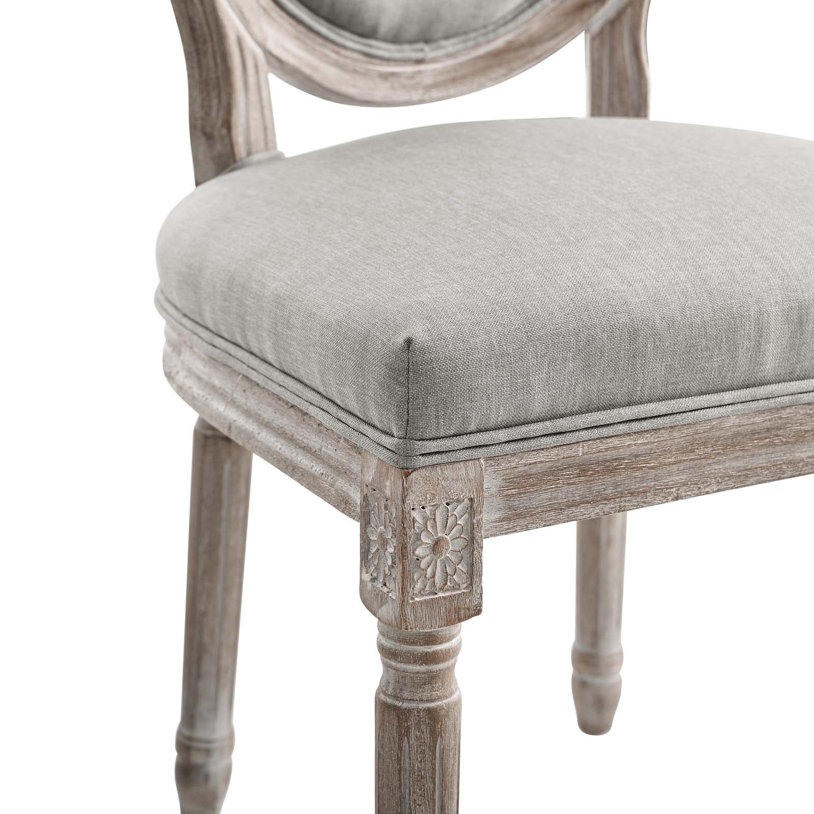 Modway Dining Chairs - Emanate Dining Side Chair Upholstered Fabric Set of 2 Light Gray