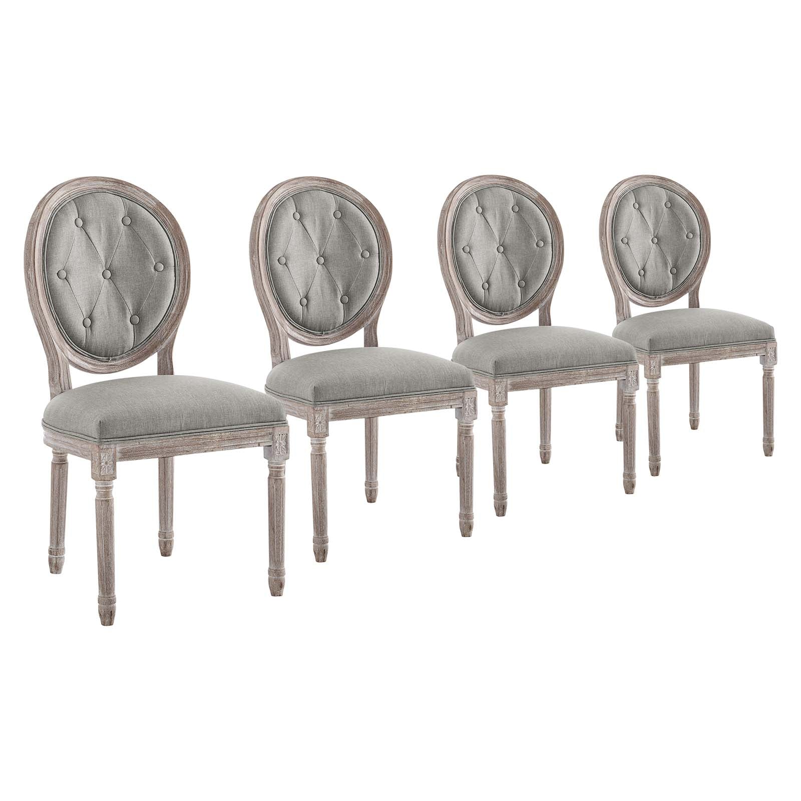 Modway Dining Chairs - Arise Dining Side Chair Upholstered Fabric Set of 4 Light Gray